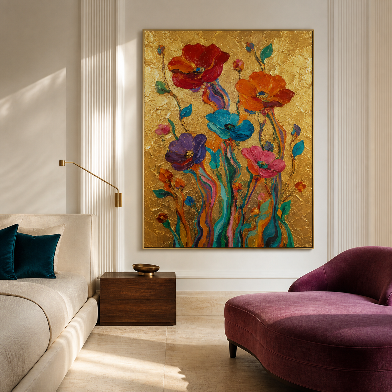 Velvet Petals on Gold