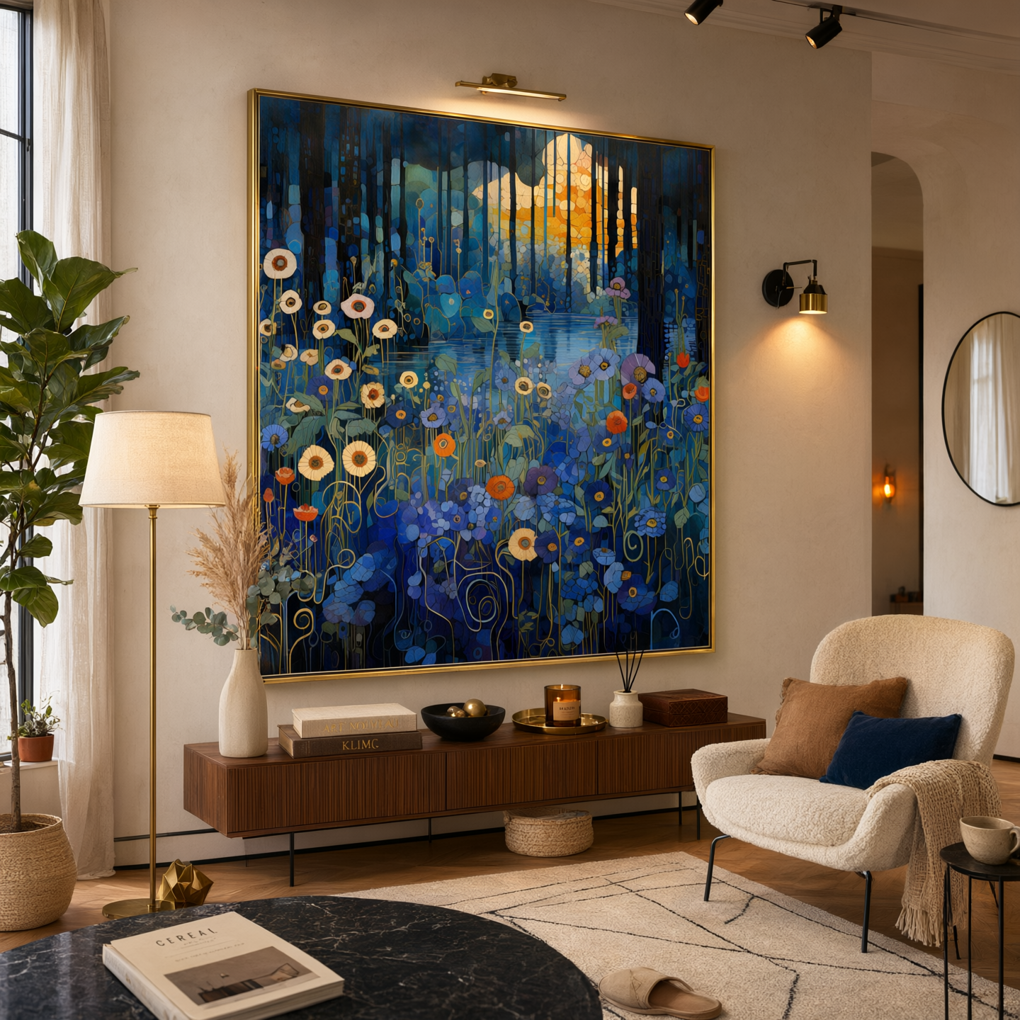 Artistic Blue Flower Landscape