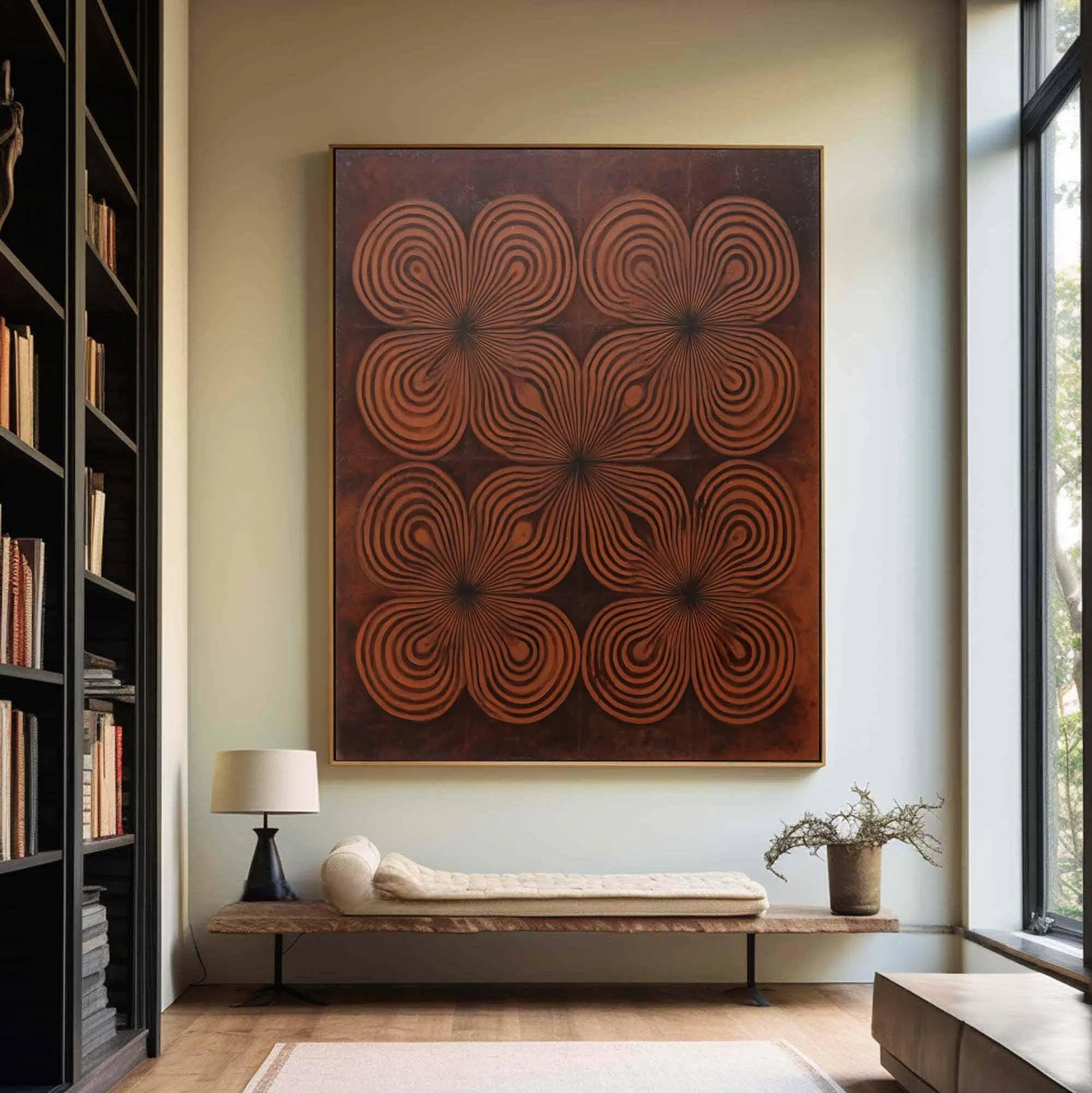 Earthy Abstract Blooms- Wabi Sabi Art