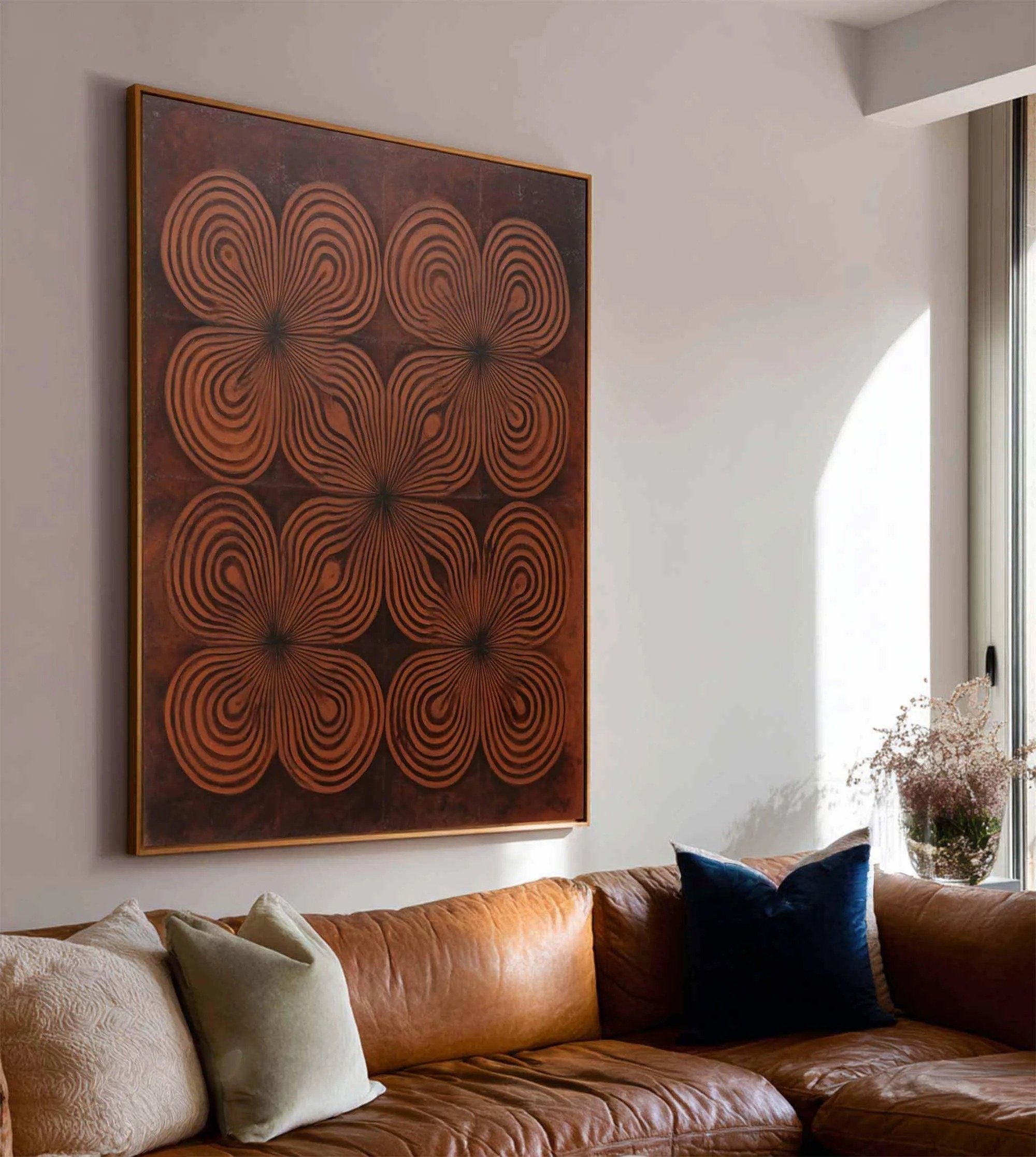 Earthy Abstract Blooms- Wabi Sabi Art