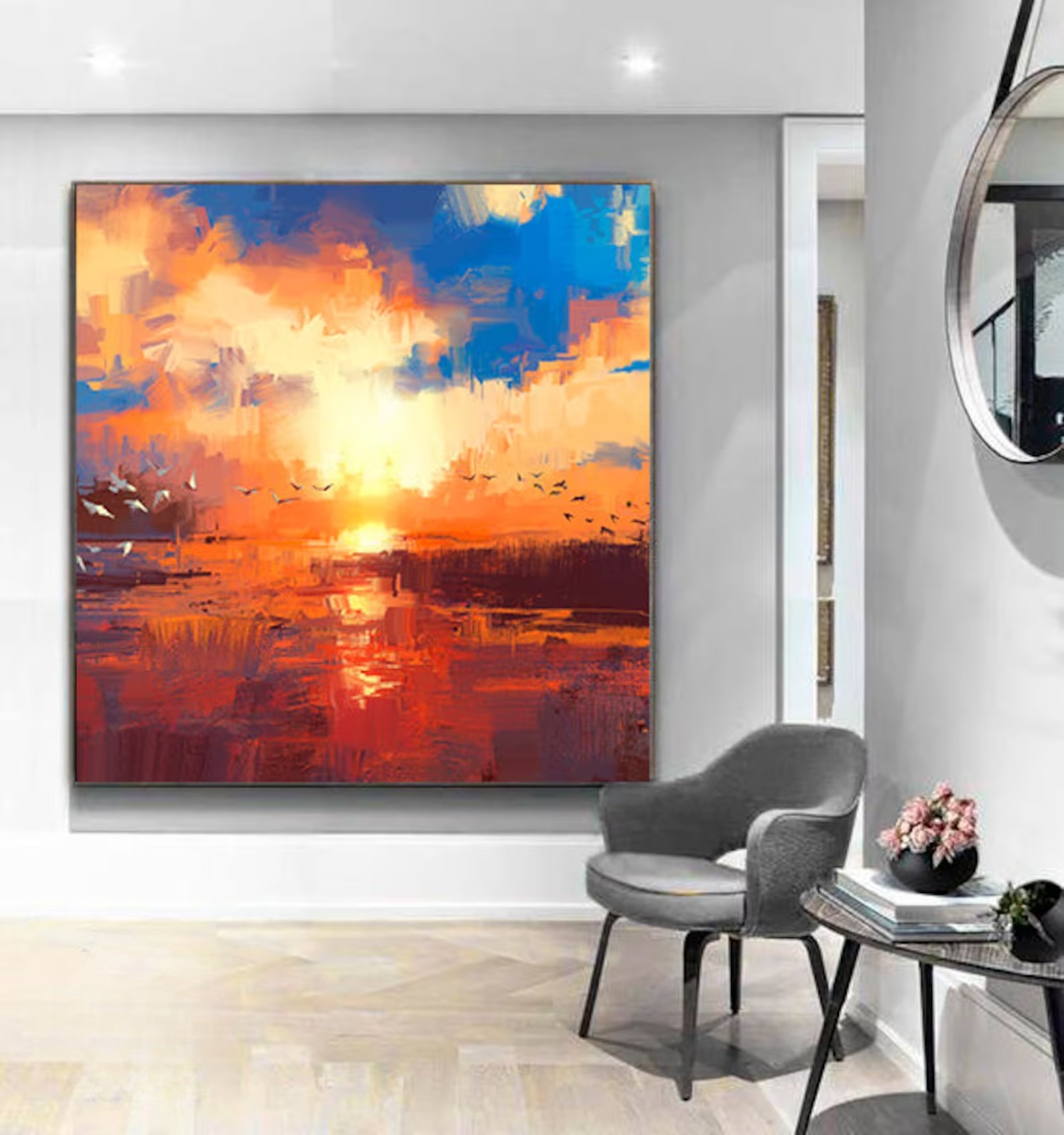Fiery Sky and Calm Sea