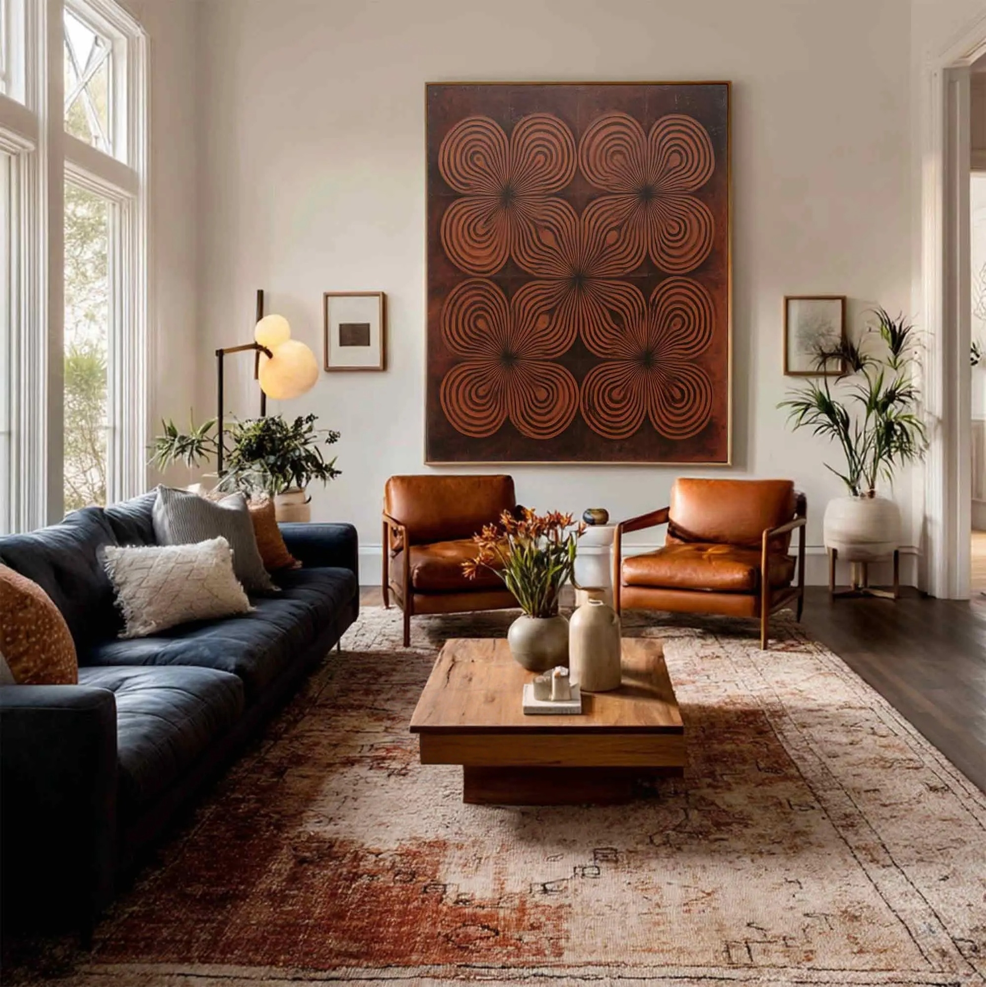 Earthy Abstract Blooms- Wabi Sabi Art