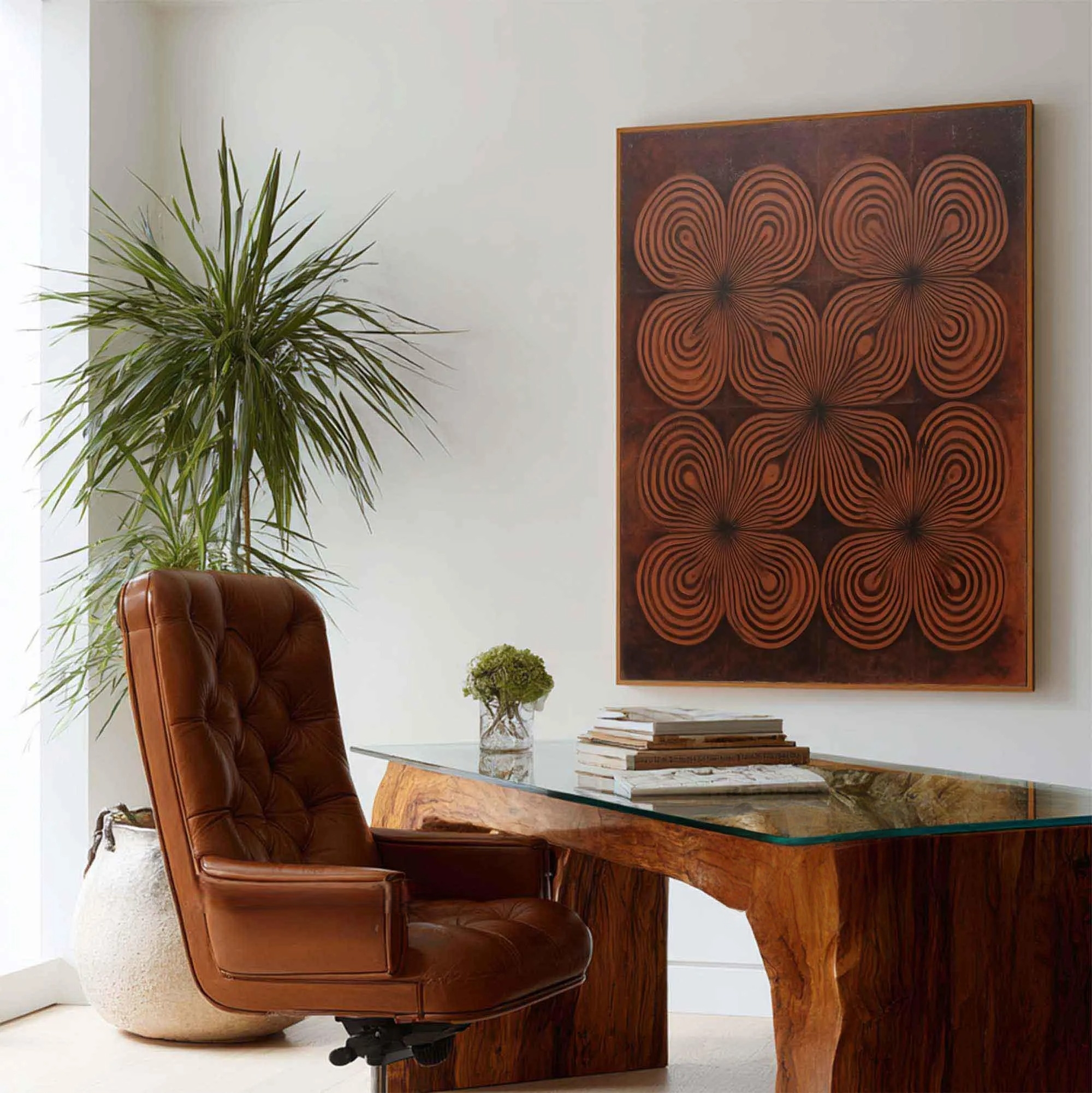 Earthy Abstract Blooms- Wabi Sabi Art