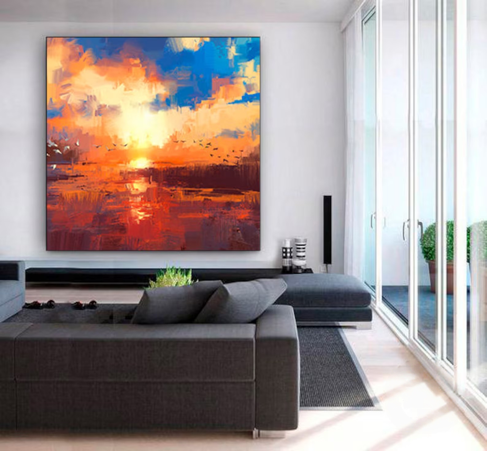 Fiery Sky and Calm Sea