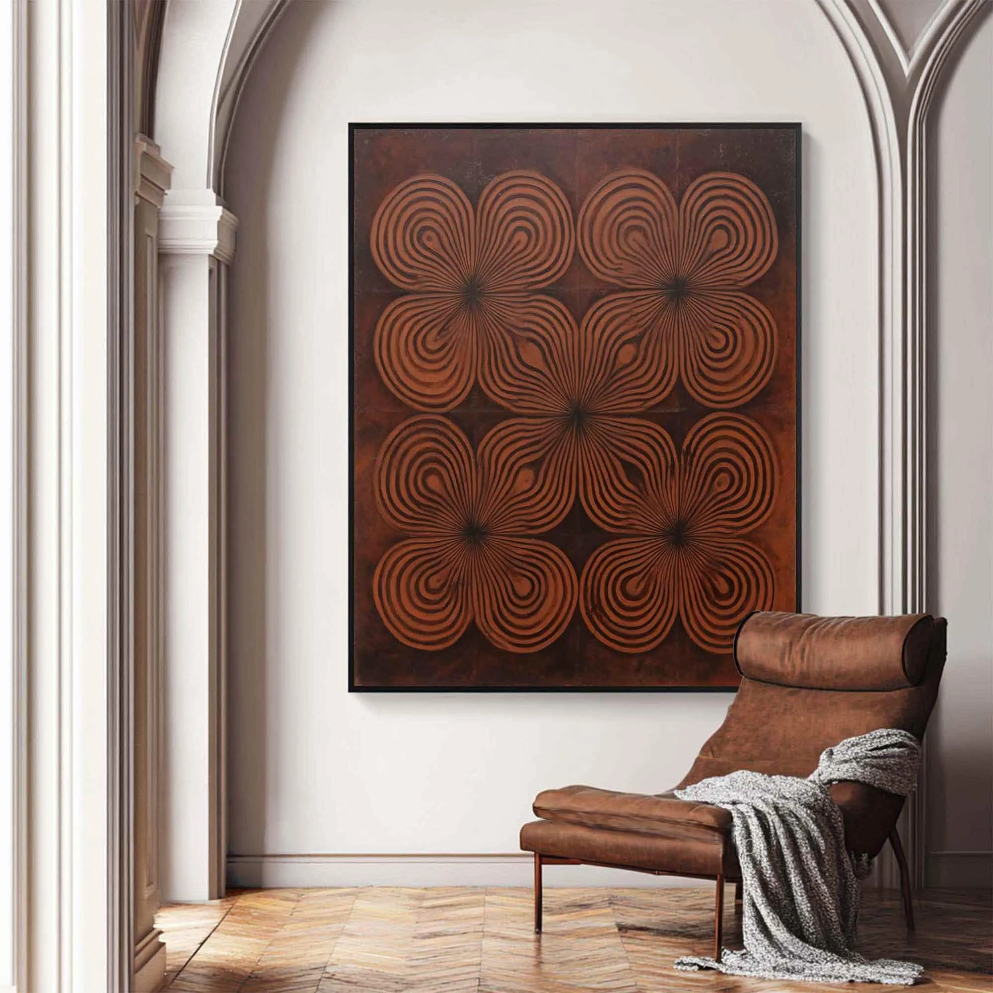 Earthy Abstract Blooms- Wabi Sabi Art