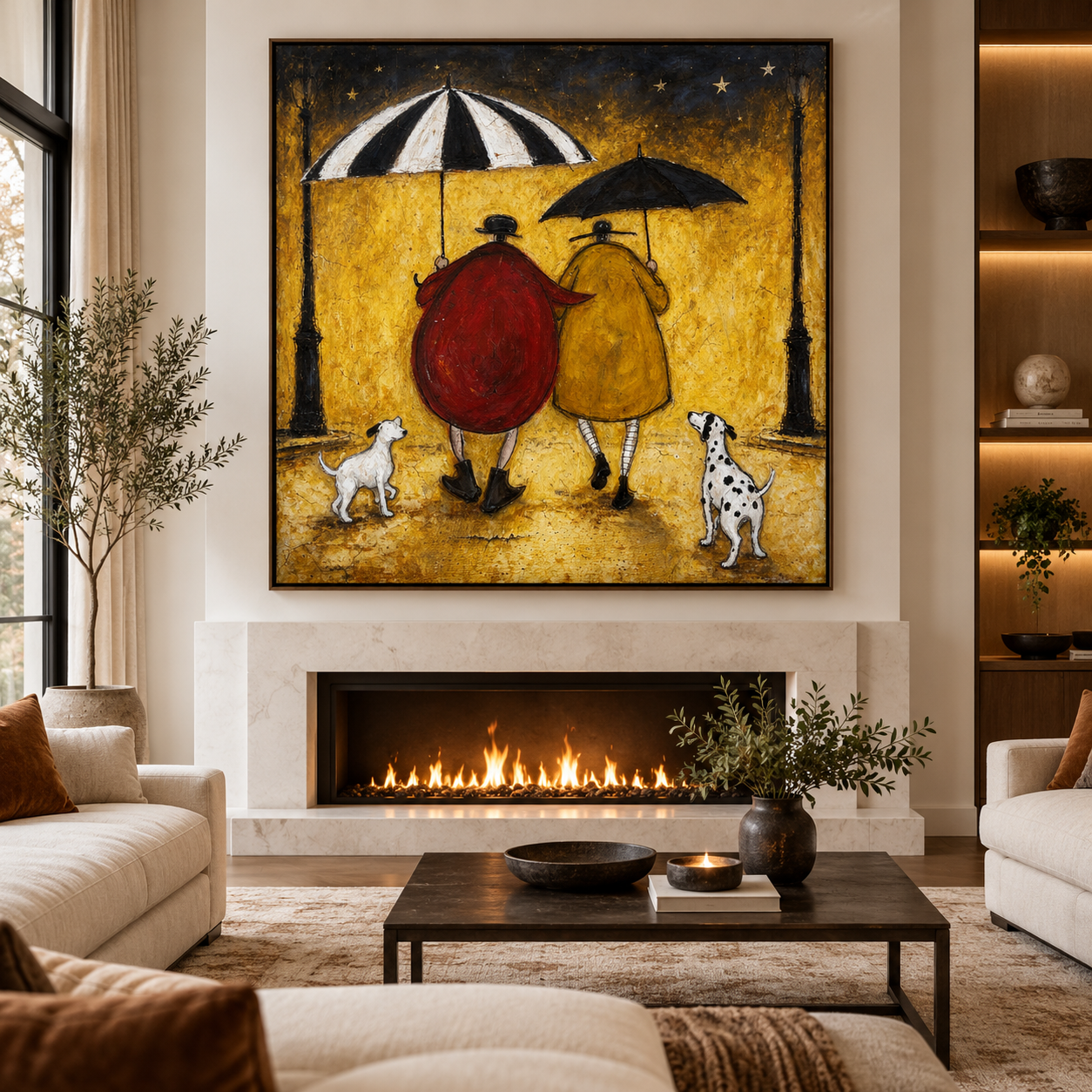 Golden Rainy Stroll