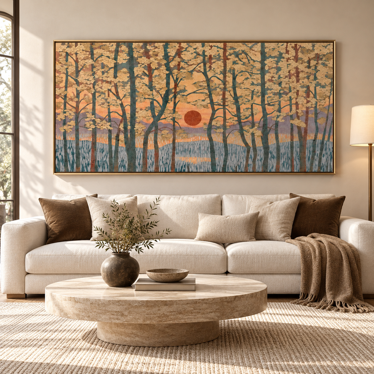 Amber Sunlit Woodland