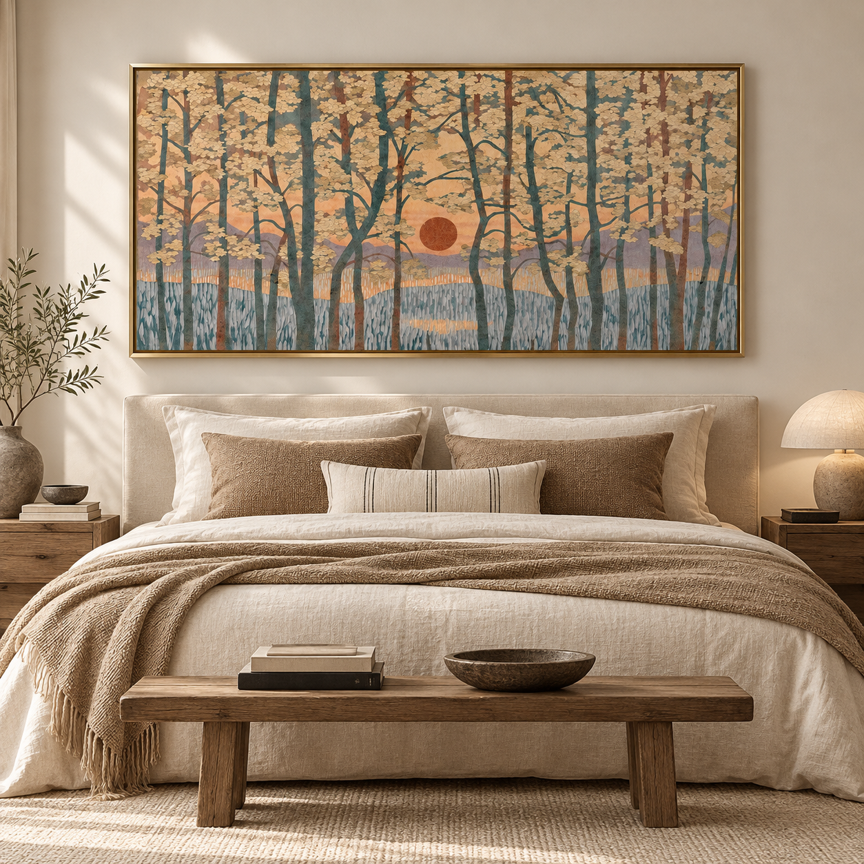 Amber Sunlit Woodland