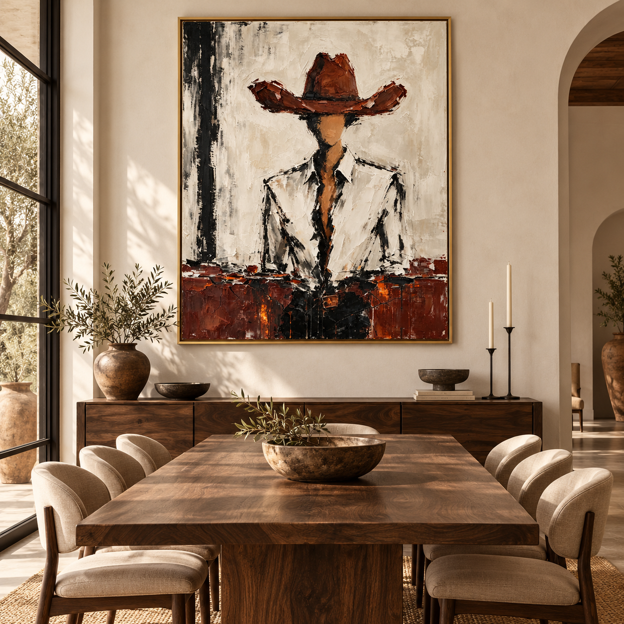 White Shirt Western Oil Painting