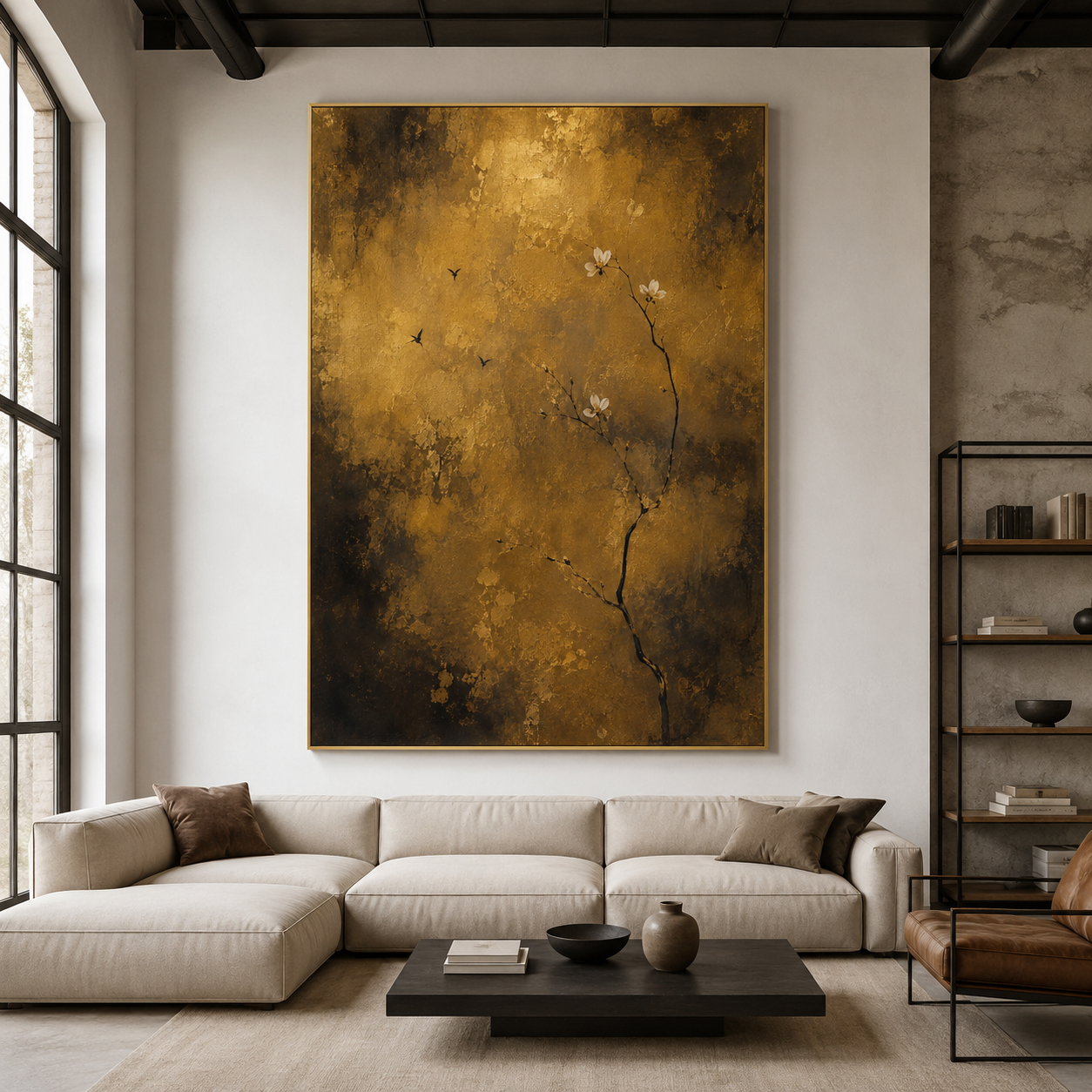 Midnight Bloom on Gold