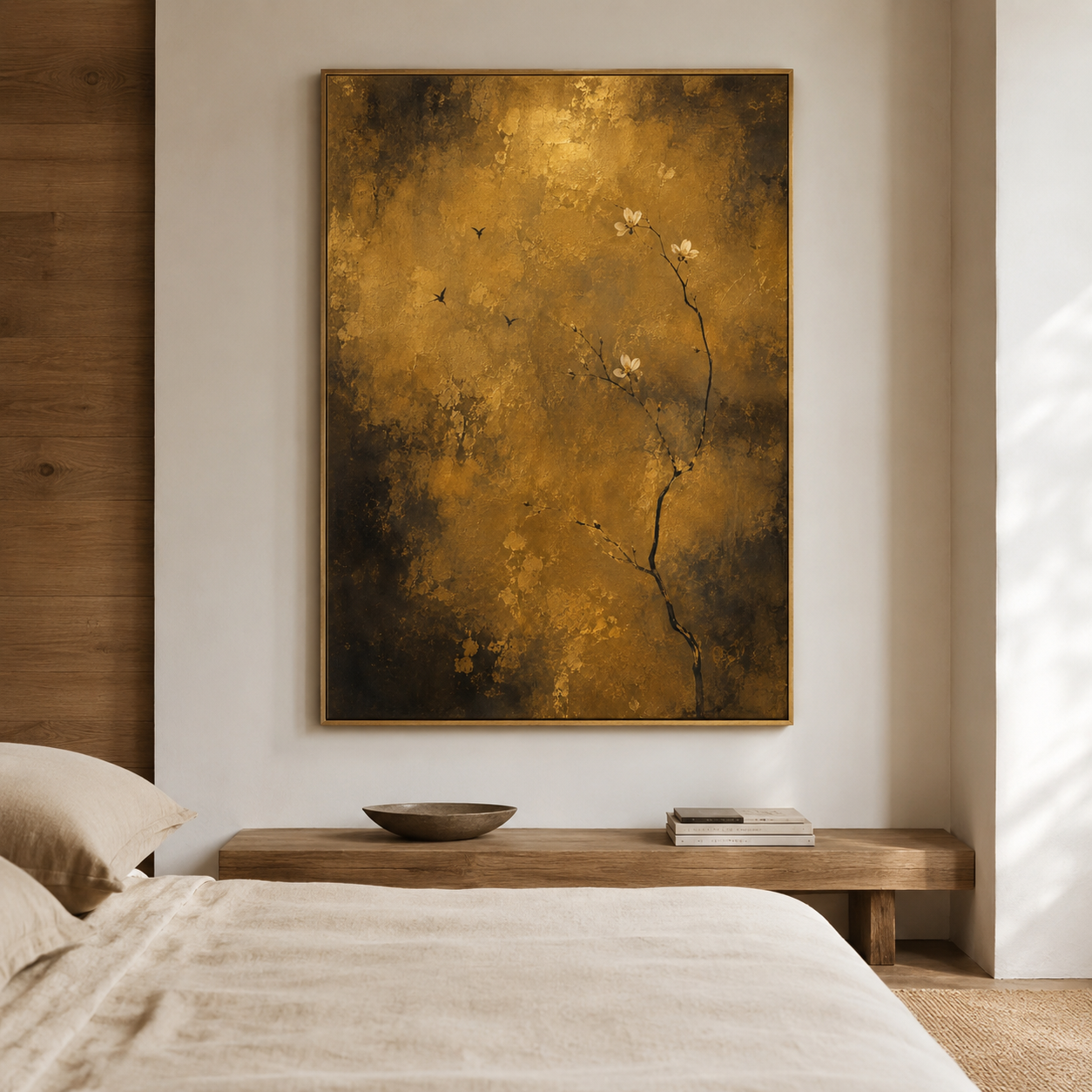 Midnight Bloom on Gold