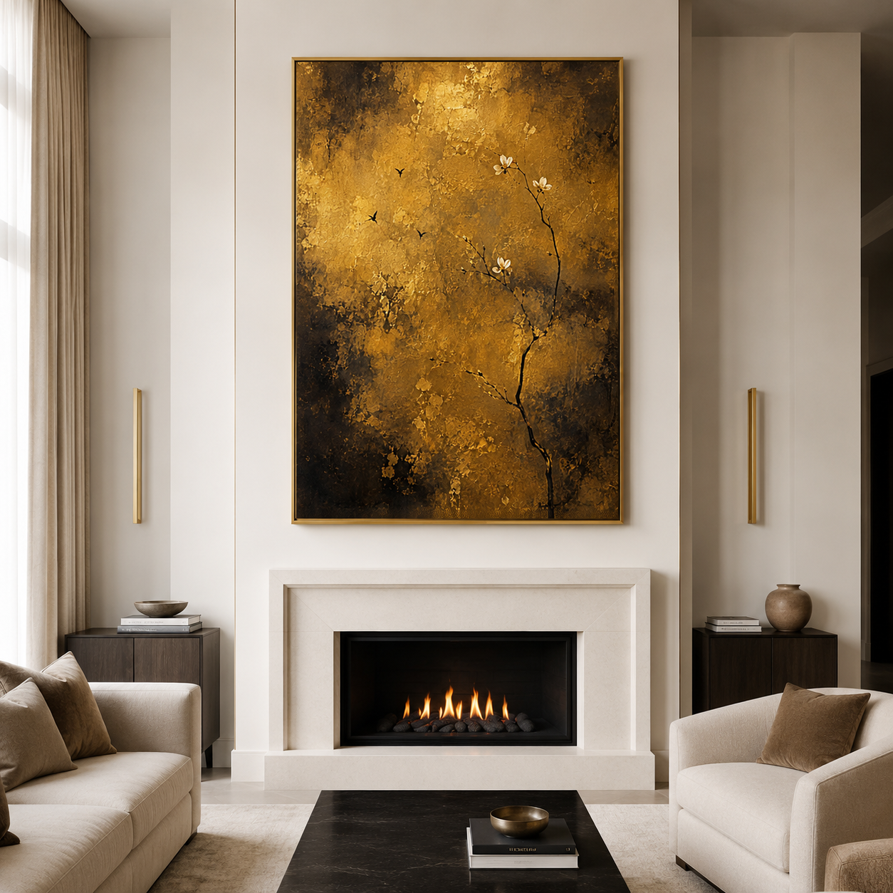 Midnight Bloom on Gold