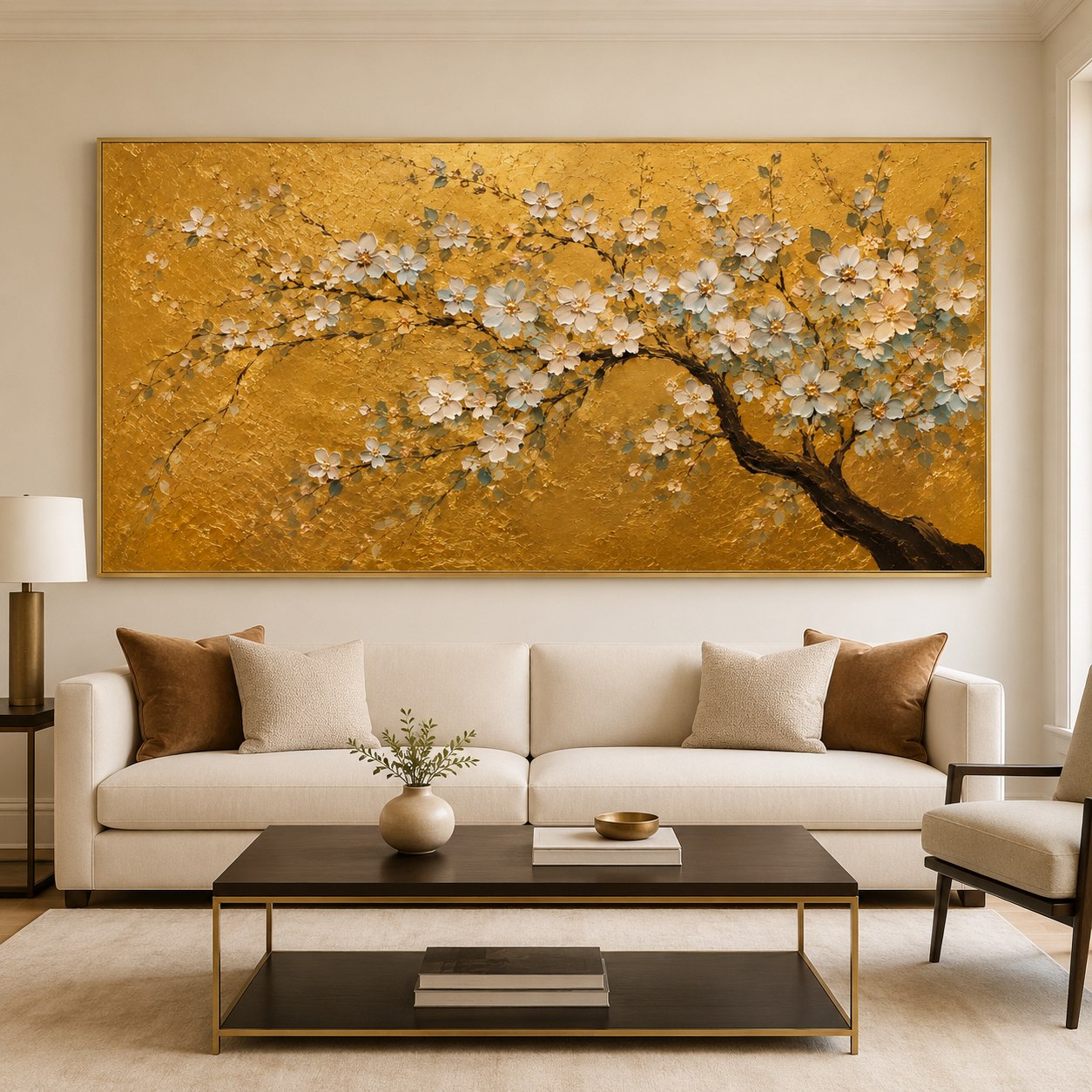 Gold Blossom Wall Art | Ivory Bloom