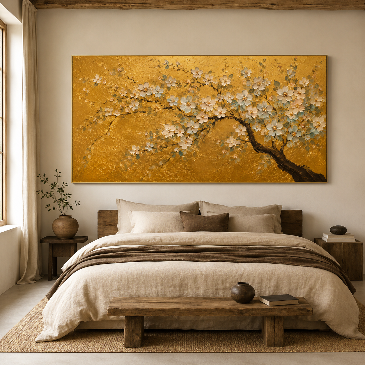 Gold Blossom Wall Art | Ivory Bloom