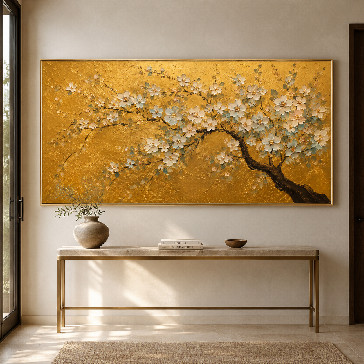 Gold Blossom Wall Art | Ivory Bloom