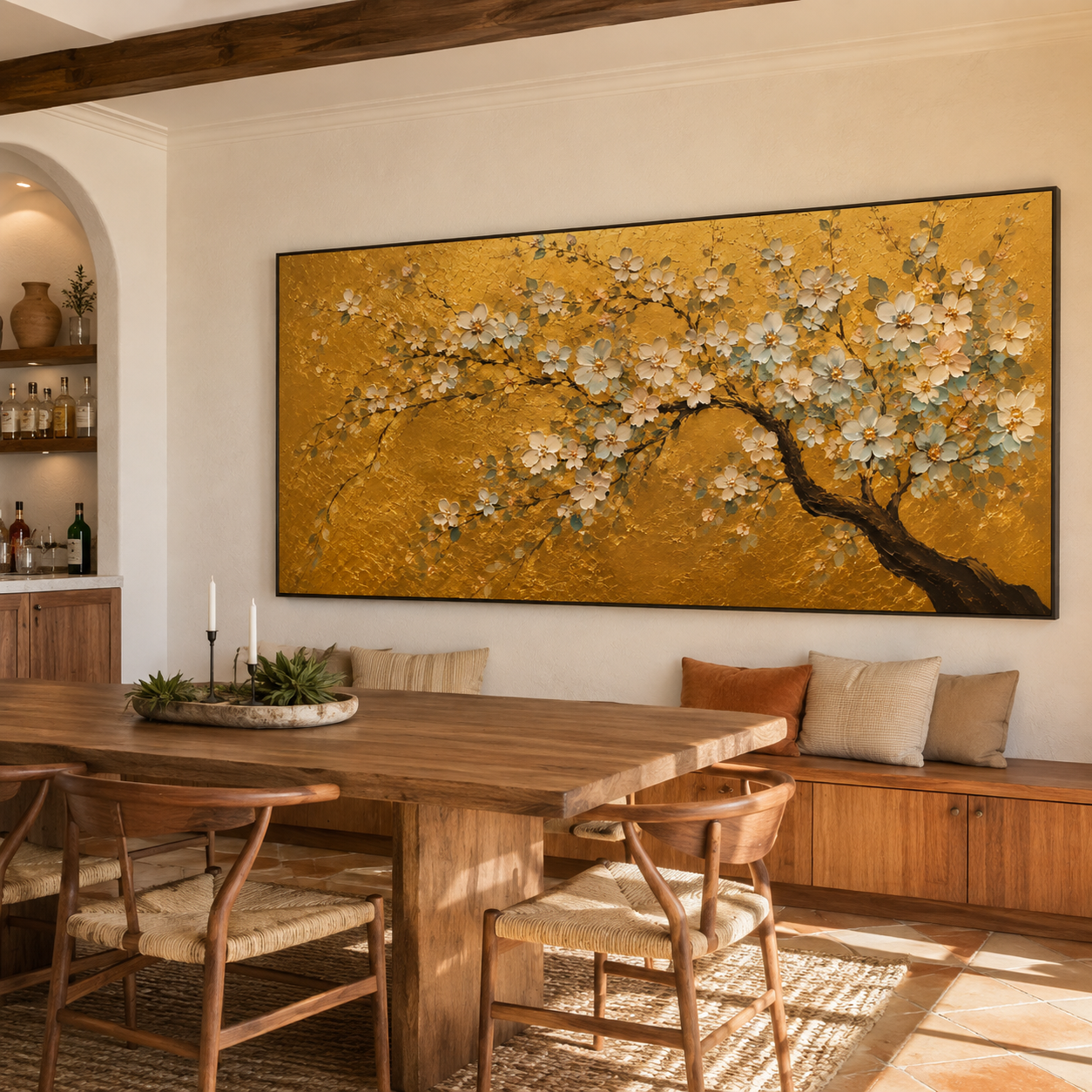 Gold Blossom Wall Art | Ivory Bloom