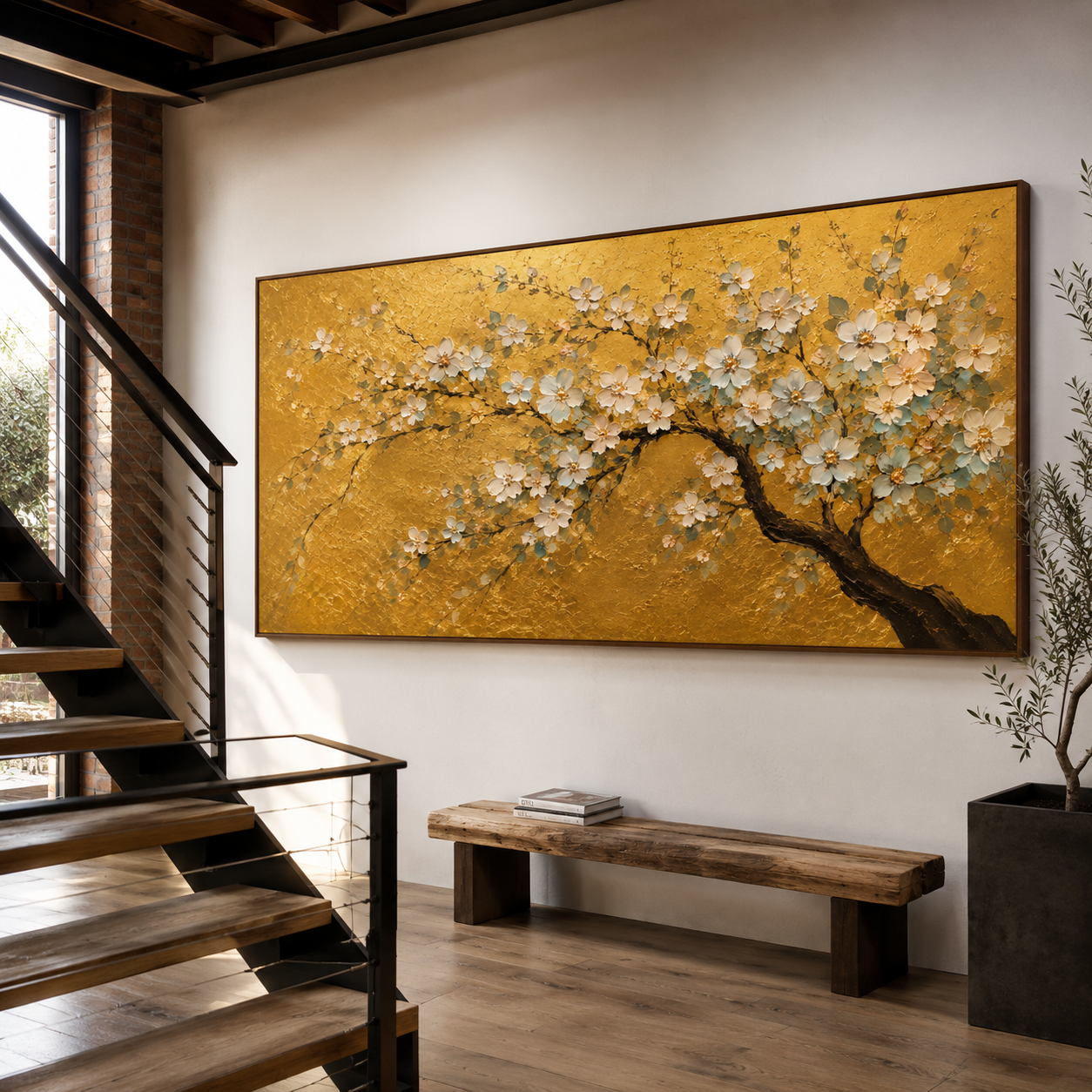 Gold Blossom Wall Art | Ivory Bloom