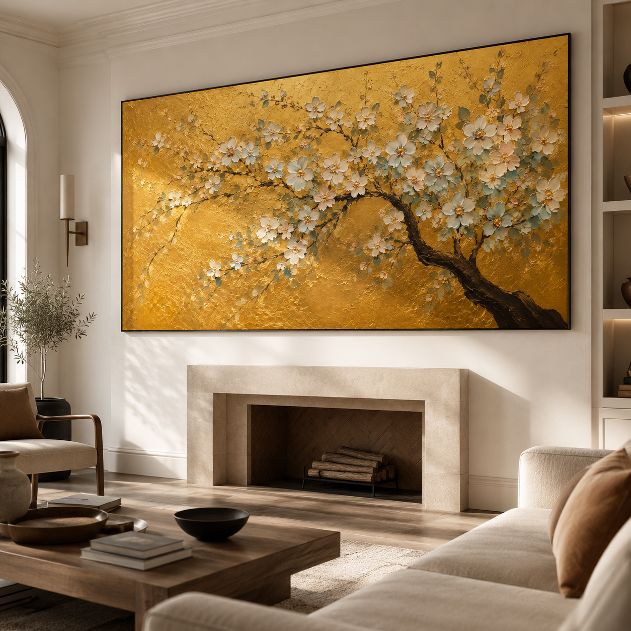Gold Blossom Wall Art | Ivory Bloom