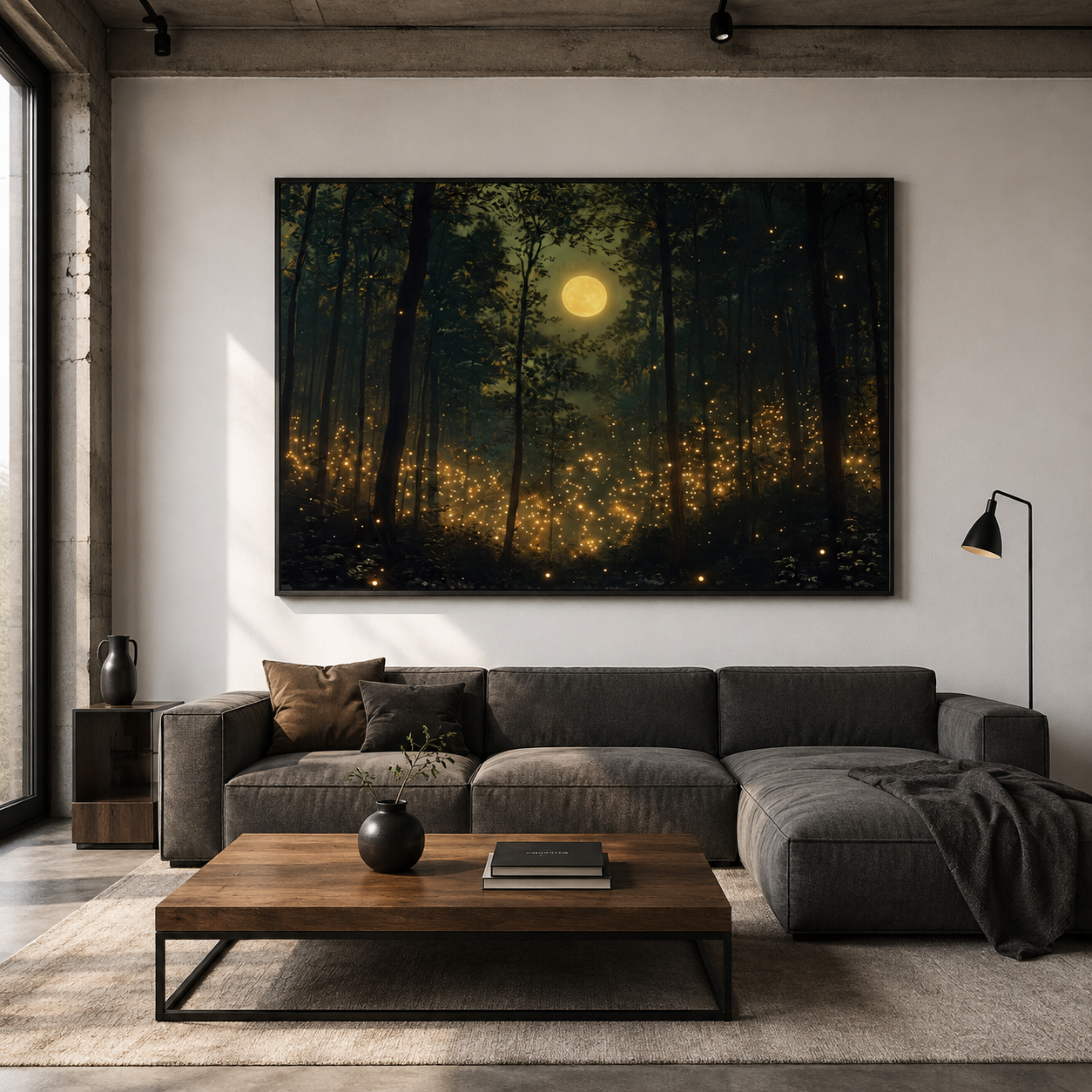 Moonlit Ember Forest