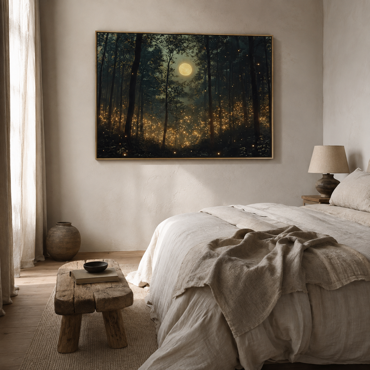 Moonlit Ember Forest