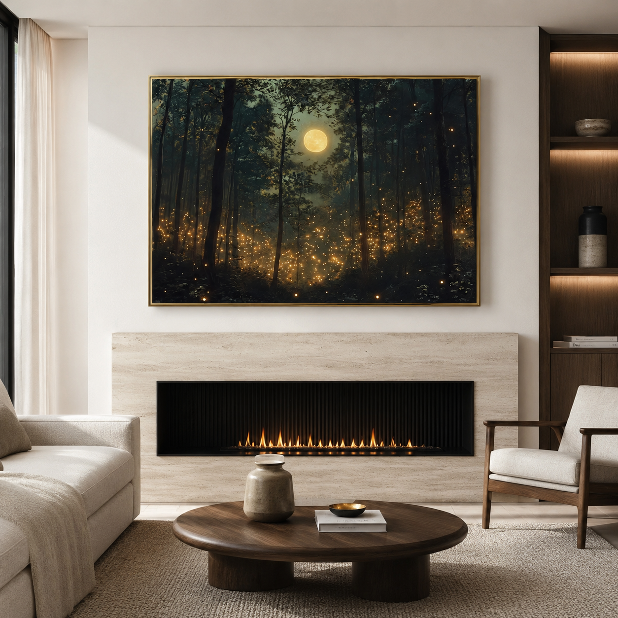 Moonlit Ember Forest