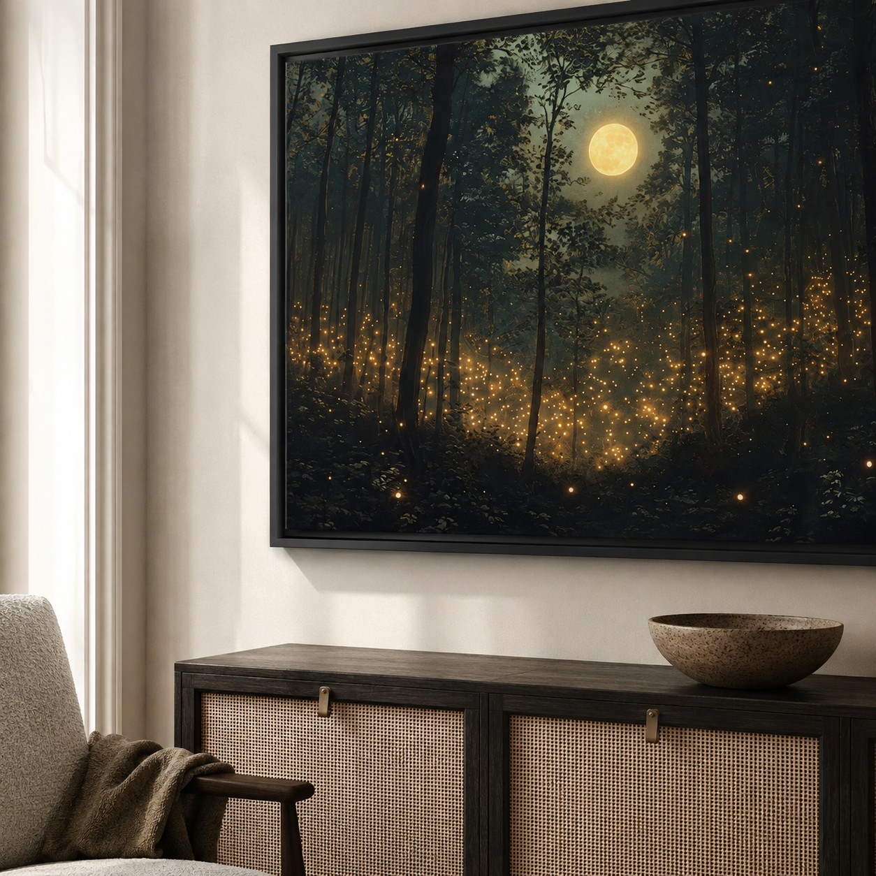 Moonlit Ember Forest