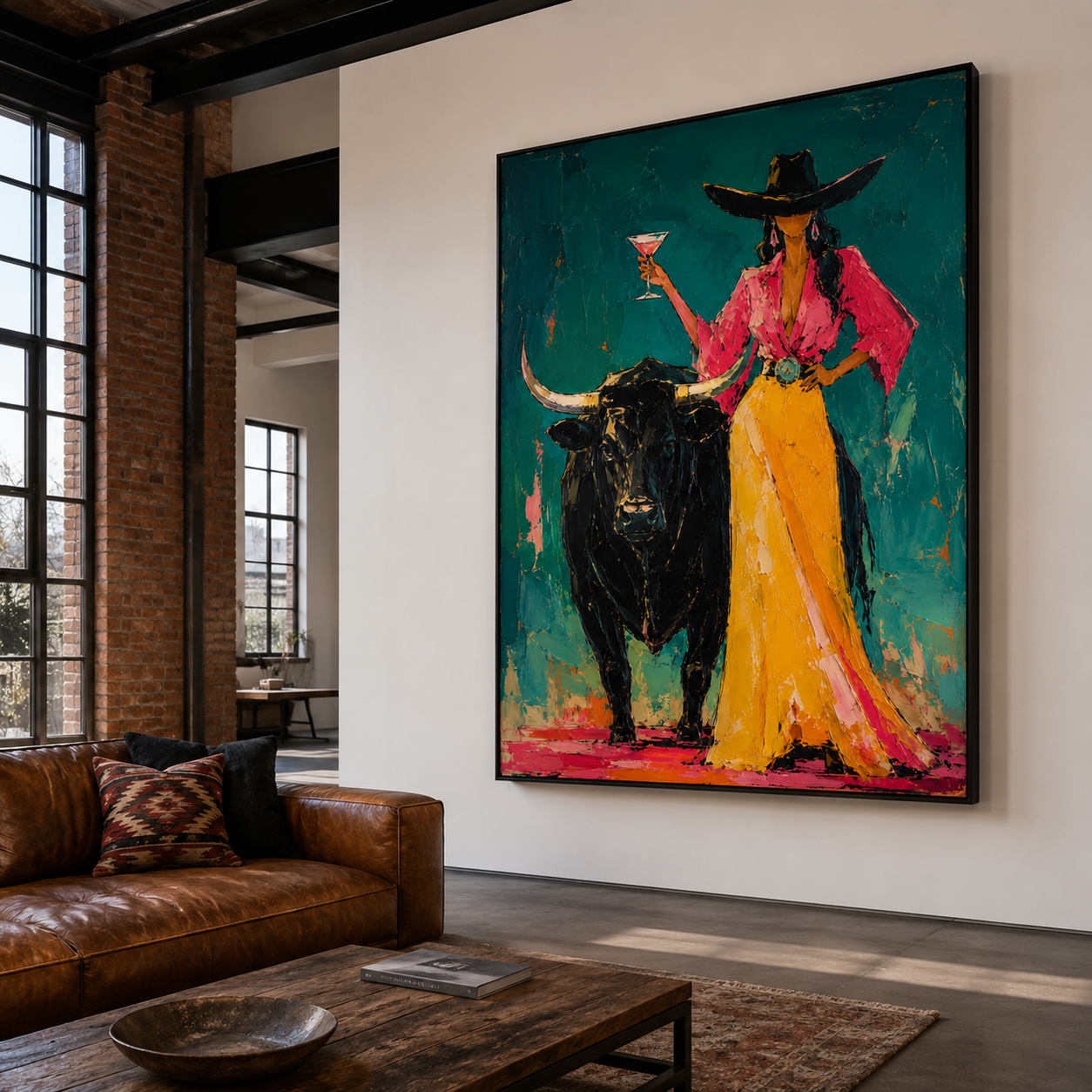 Golden Hour Cowgirl & Bull