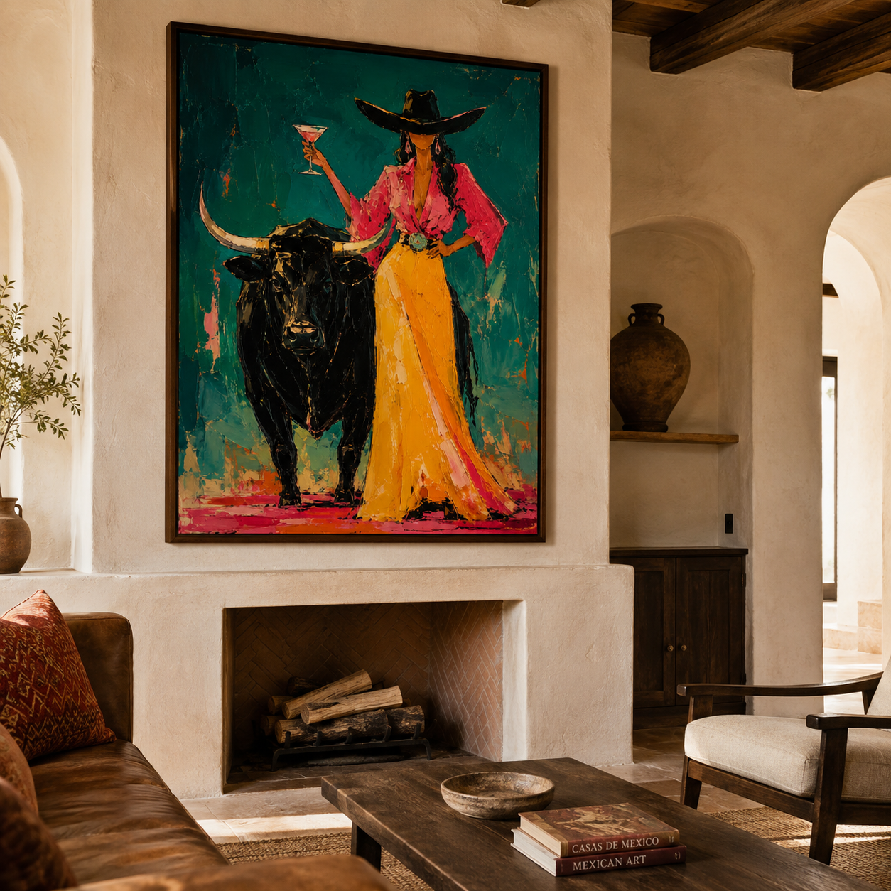 Golden Hour Cowgirl & Bull