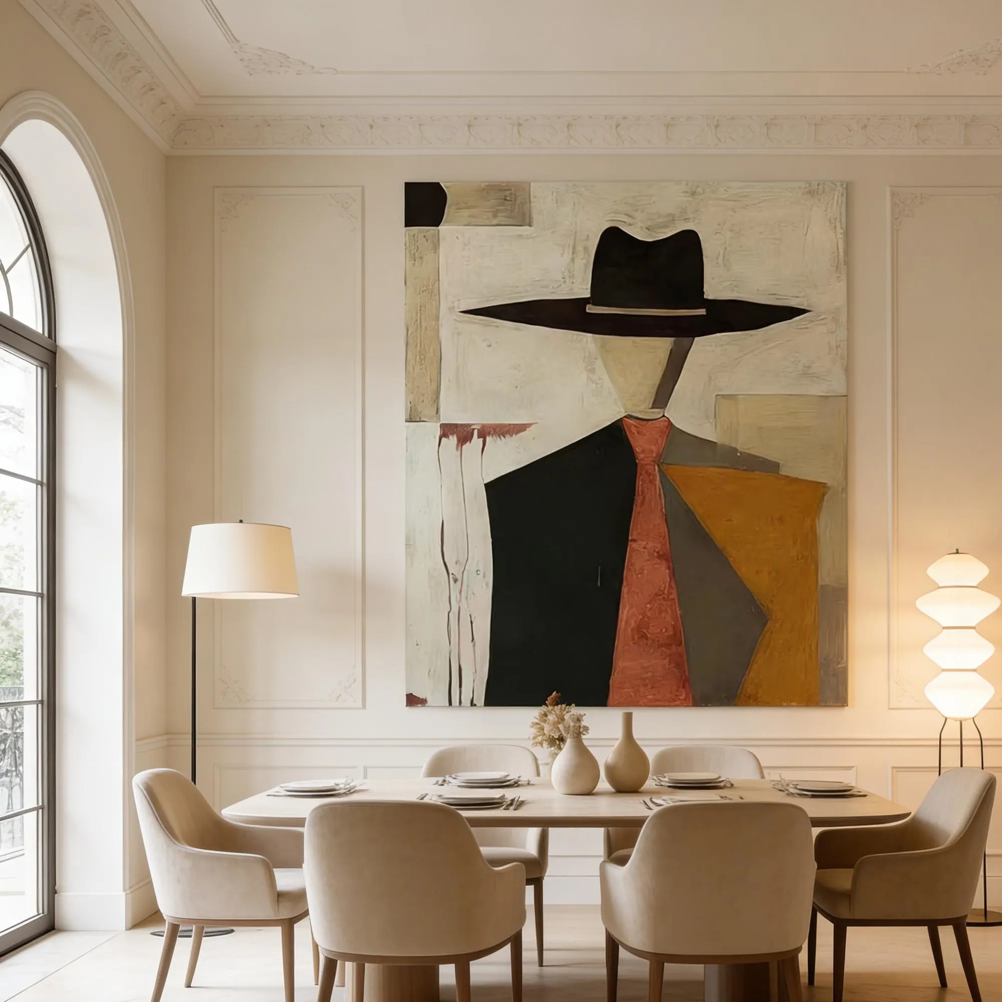 Abstract Gentleman In Hat Portrait
