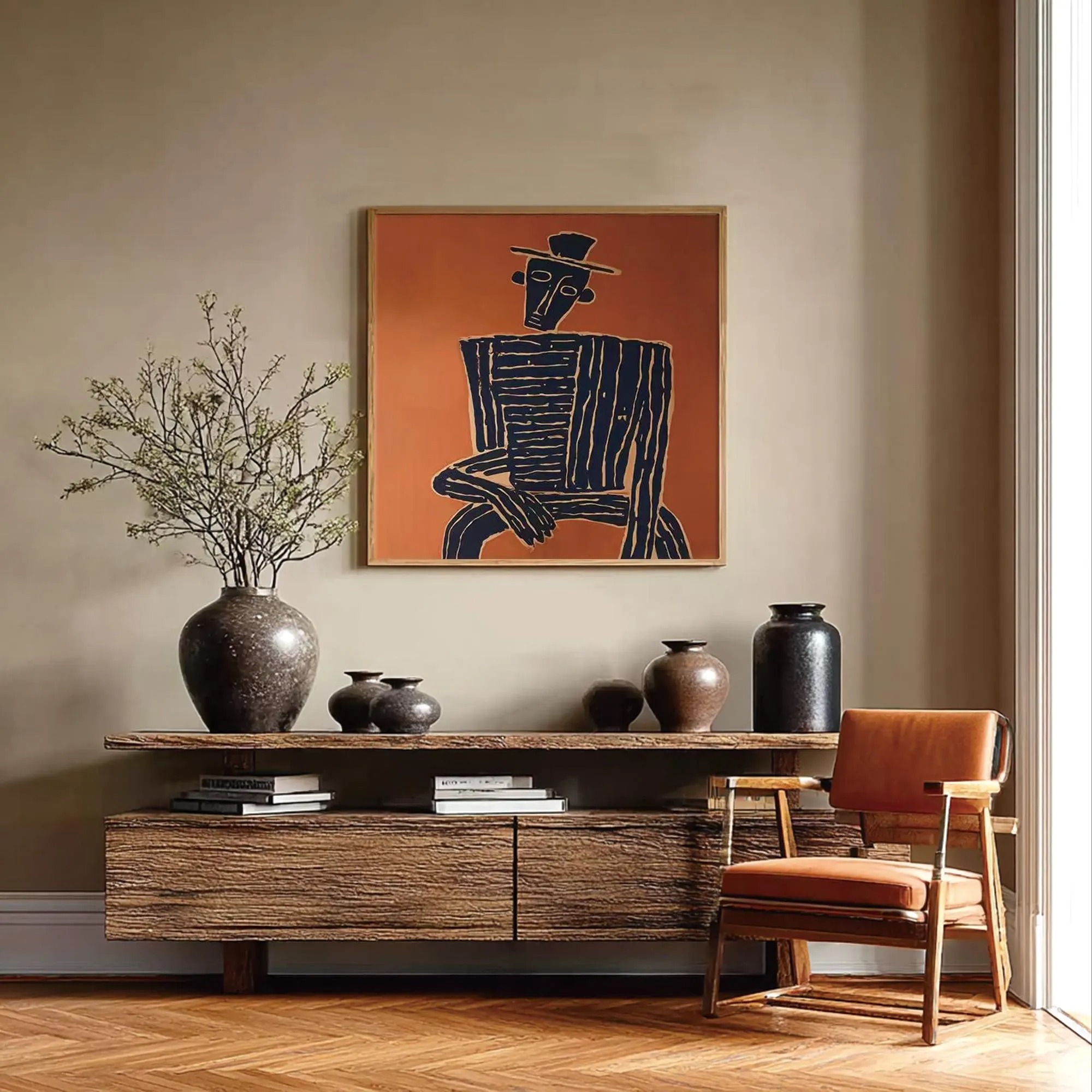 Retro Abstract Man Figure