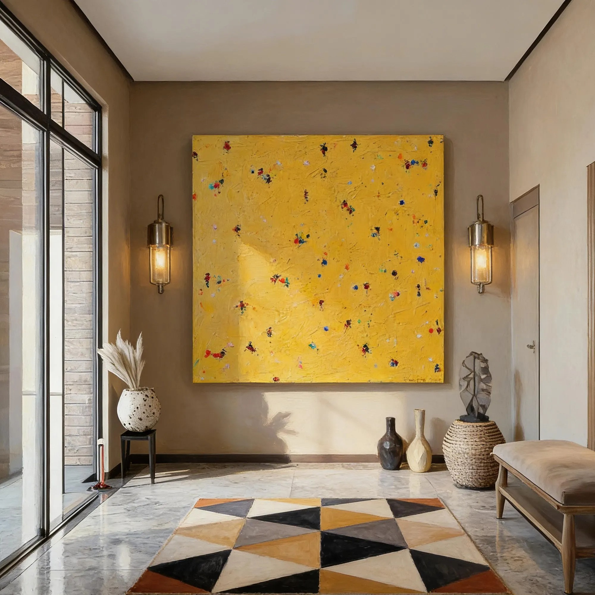 Yellow Abstract Art