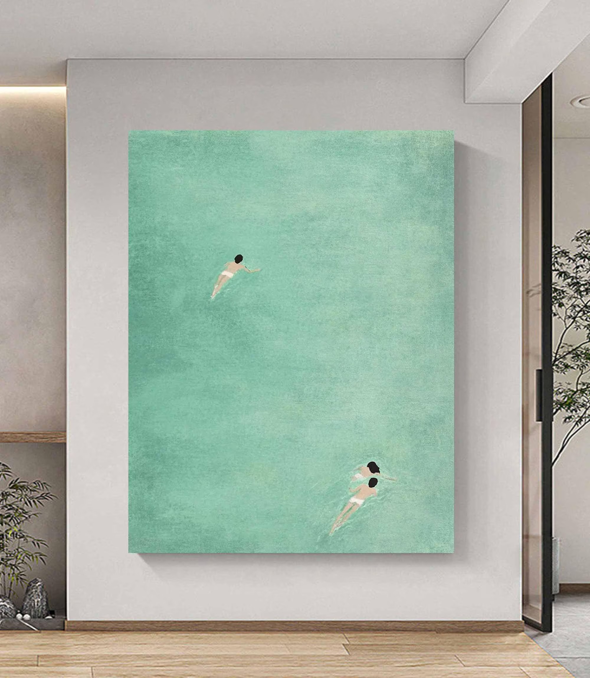 Swimmer in the Jade Lake