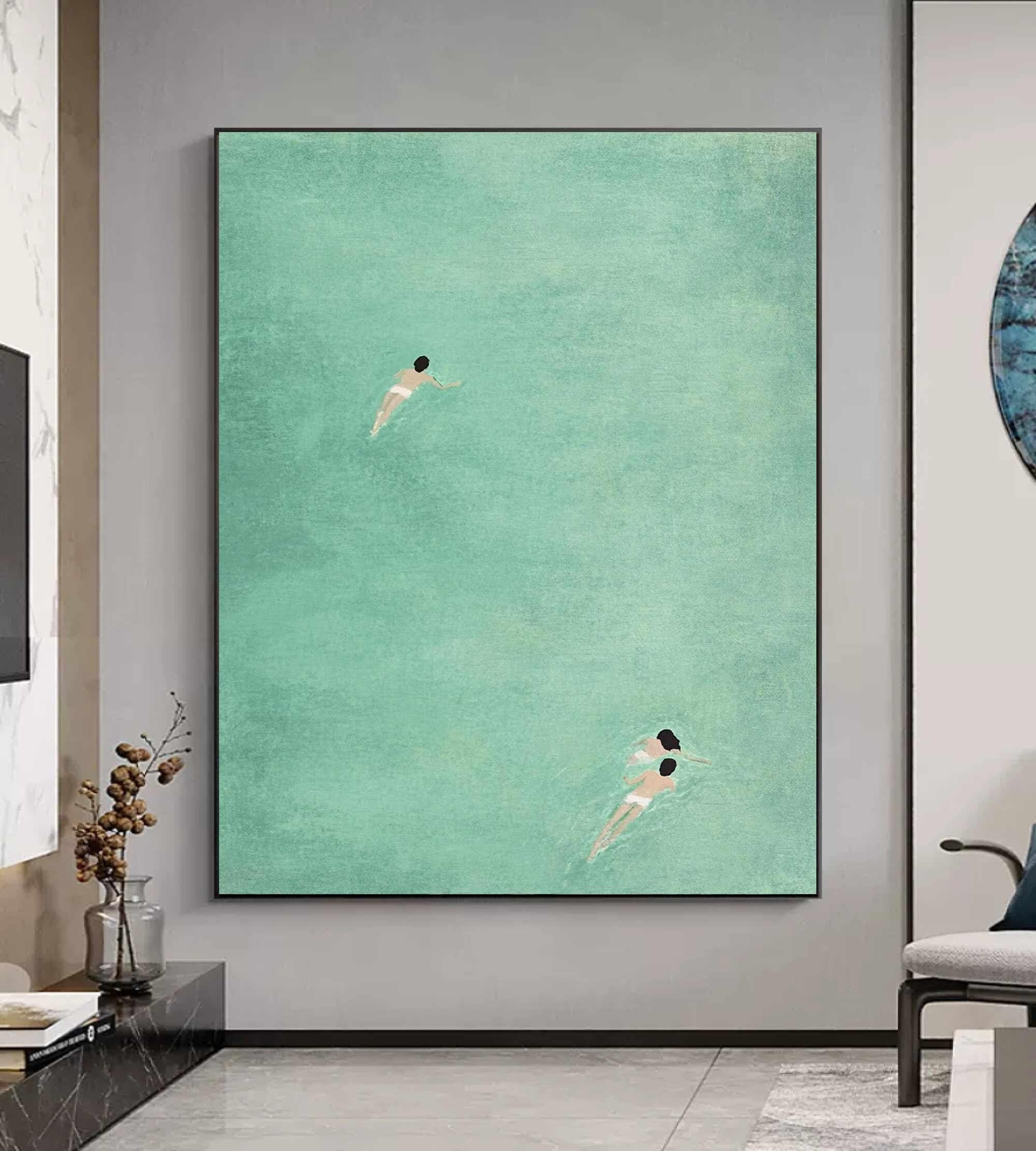 Swimmer in the Jade Lake