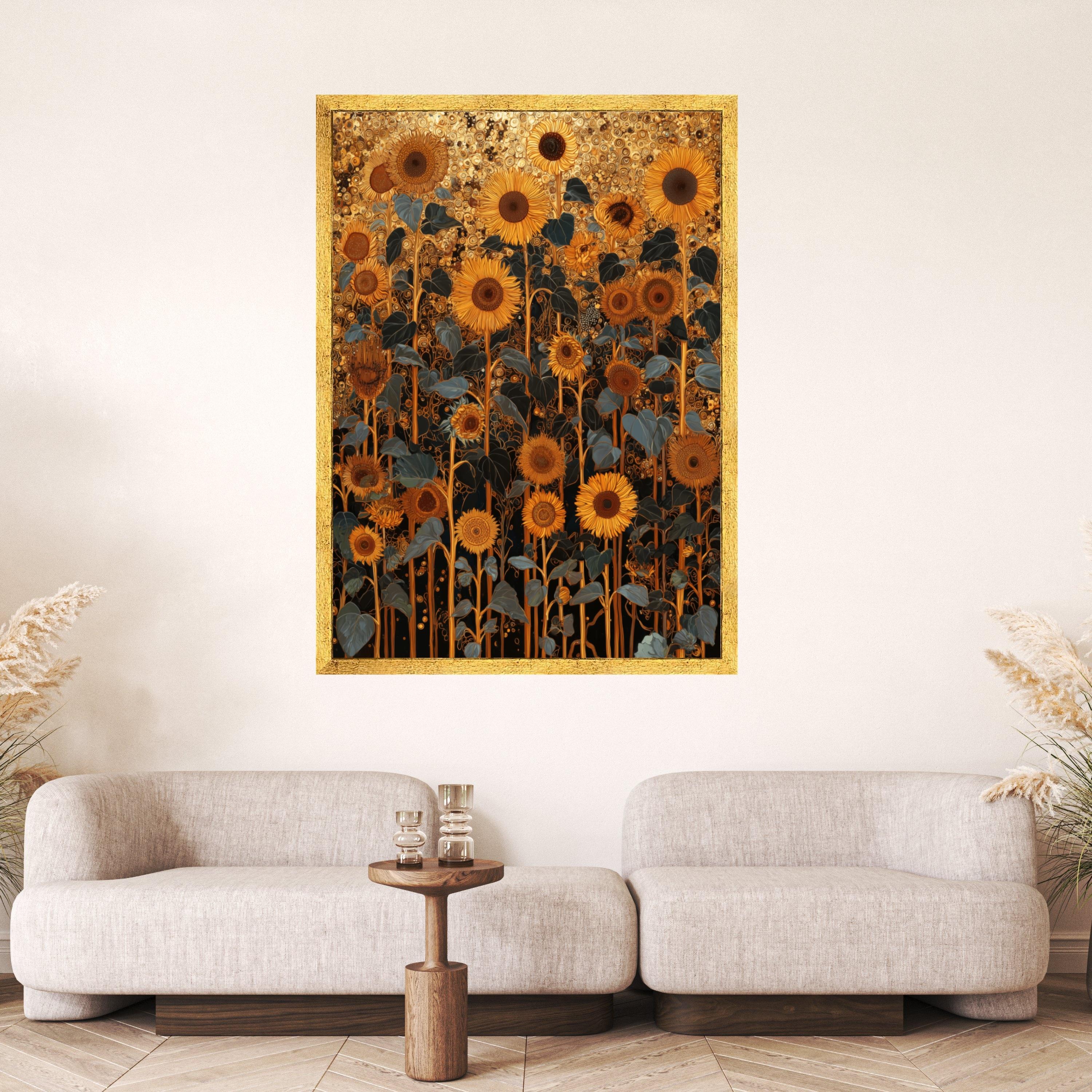 Classic Sunflower Field Canvas Artwork