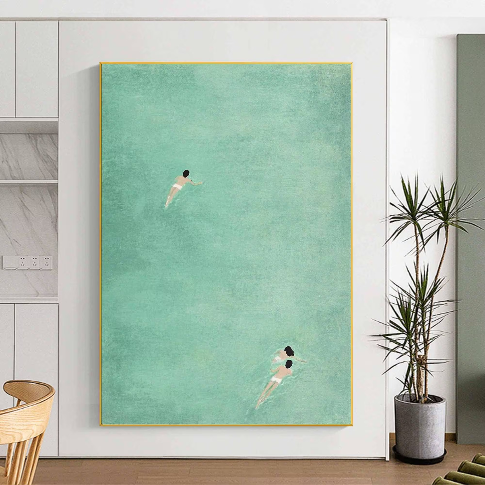 Swimmer in the Jade Lake