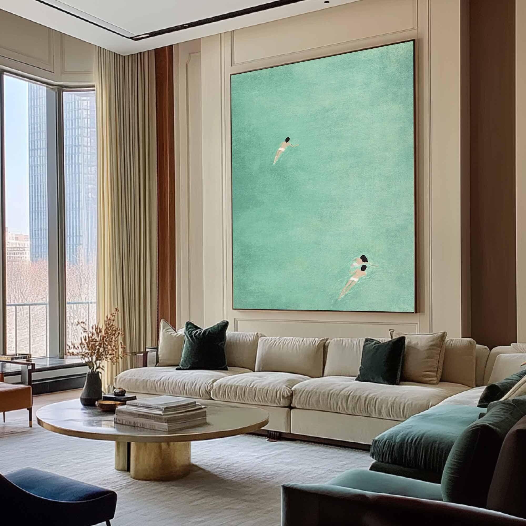 Swimmer in the Jade Lake