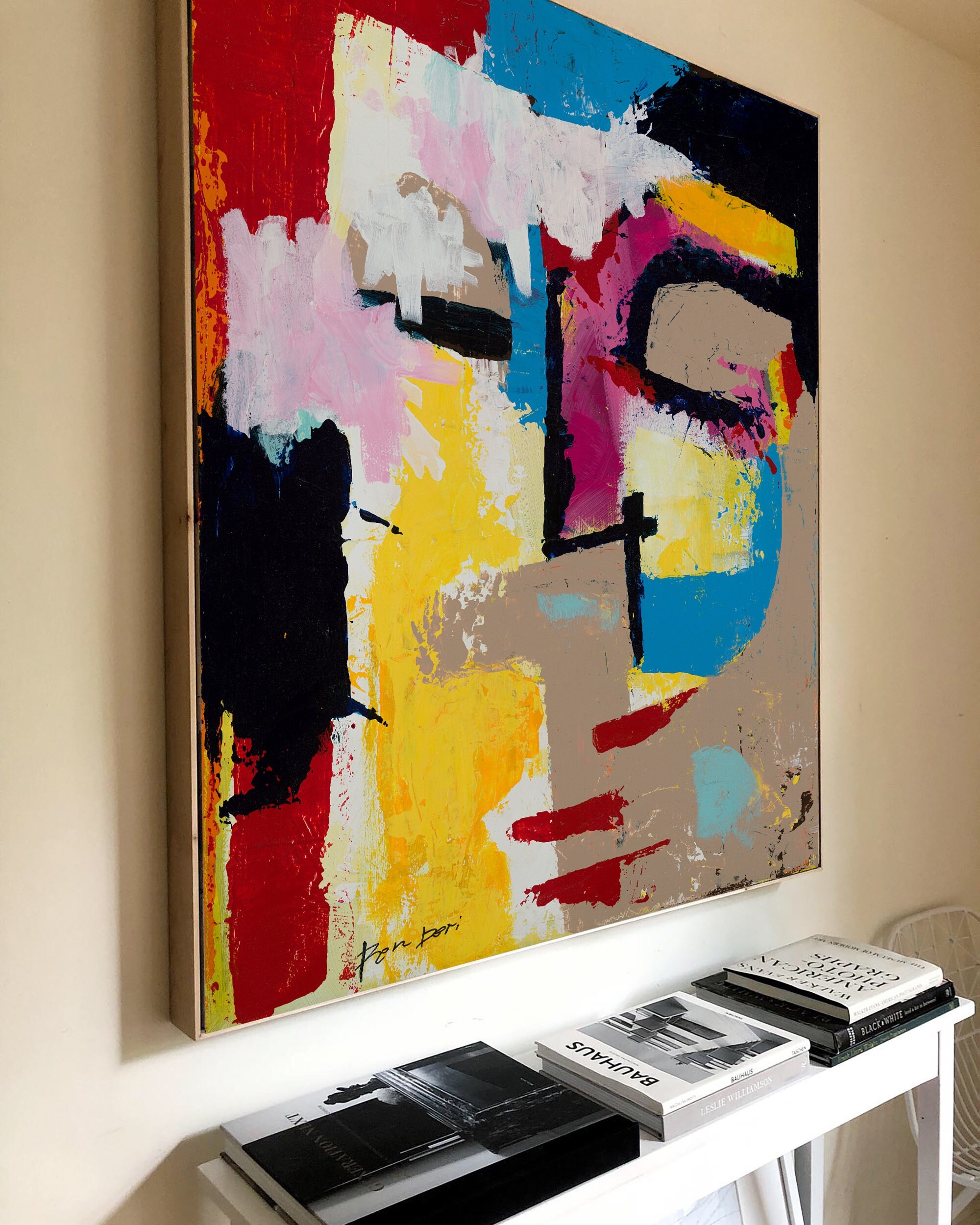 Fragmented Face in Primary Colors