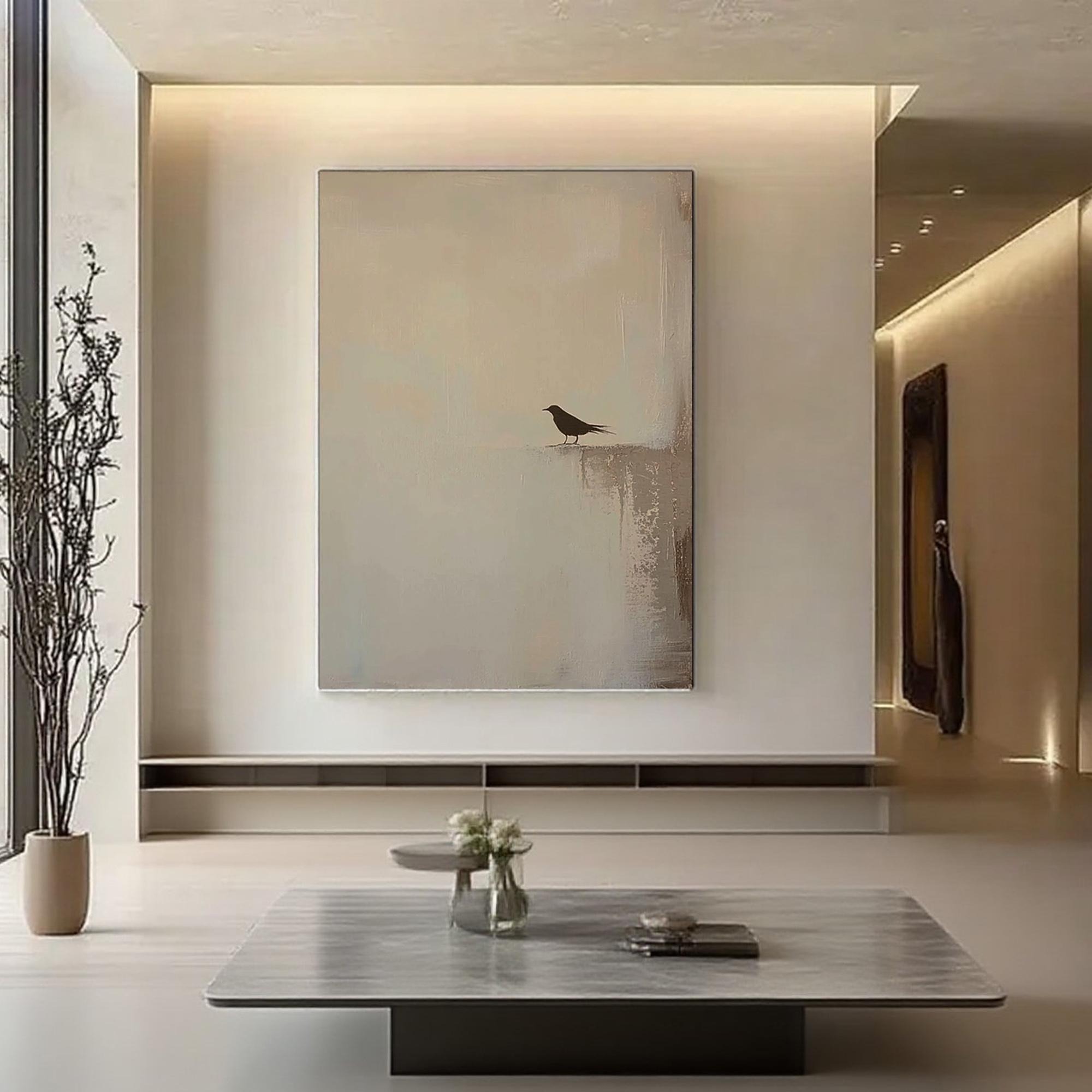 Wabi Sabi Bird Zen Decor