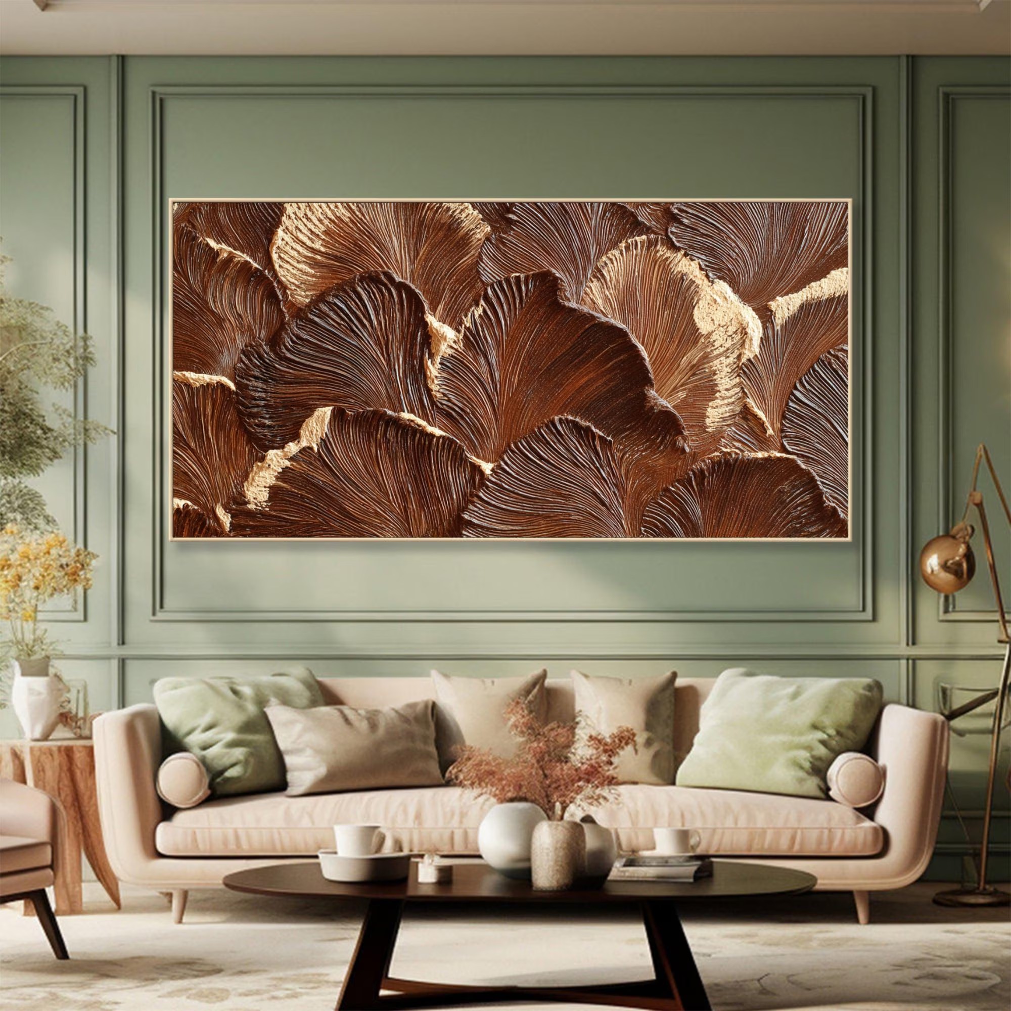 Textured Ginkgo Painting