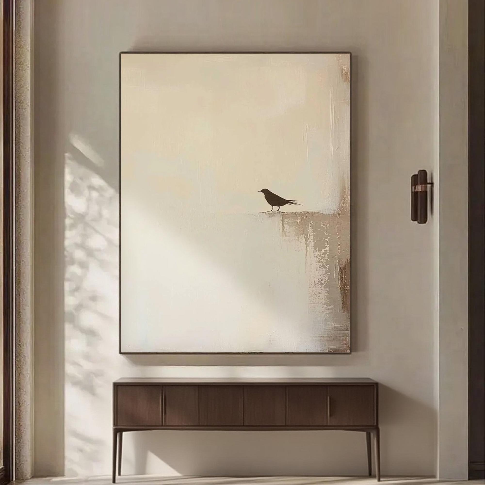 Wabi Sabi Bird Zen Decor