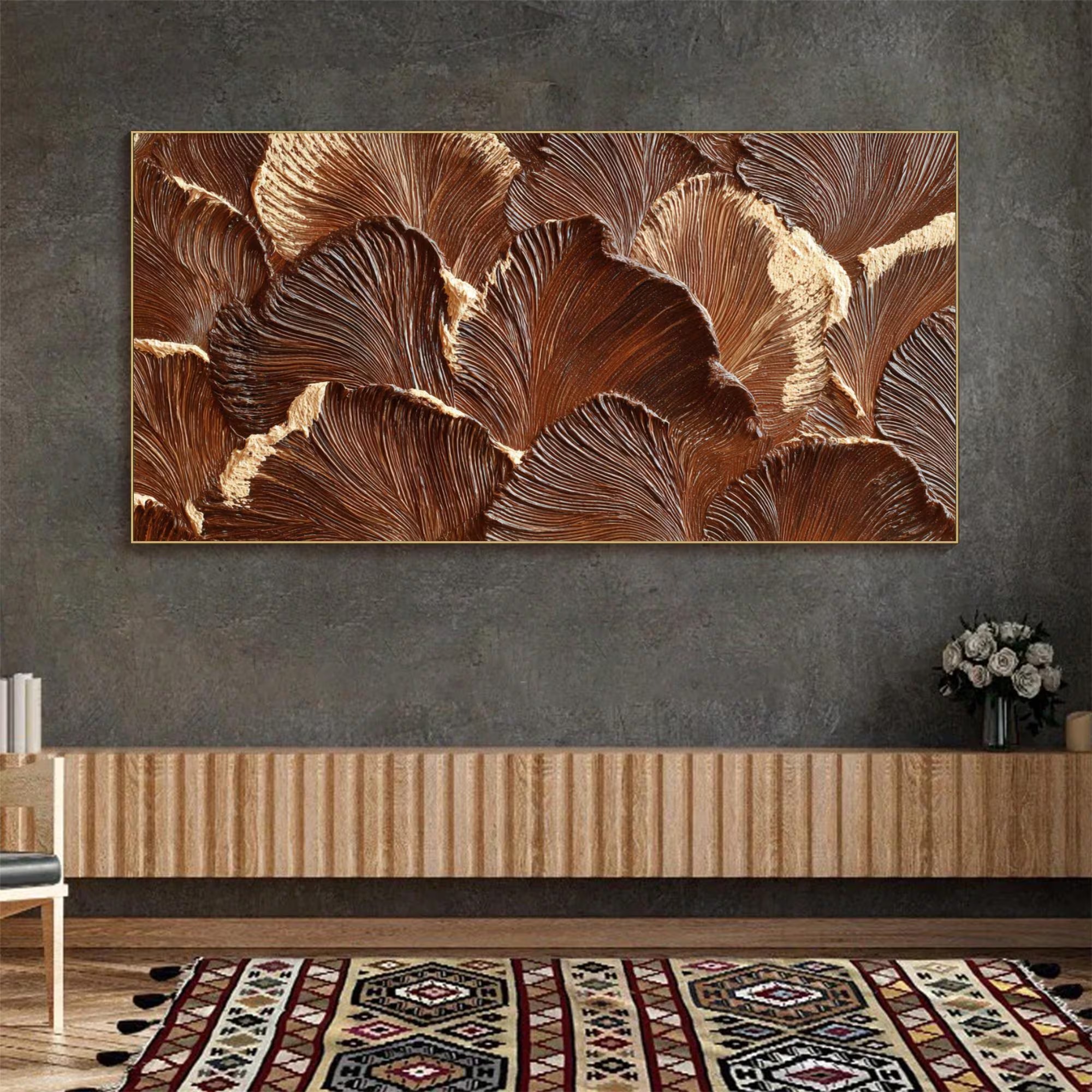 Textured Ginkgo Painting
