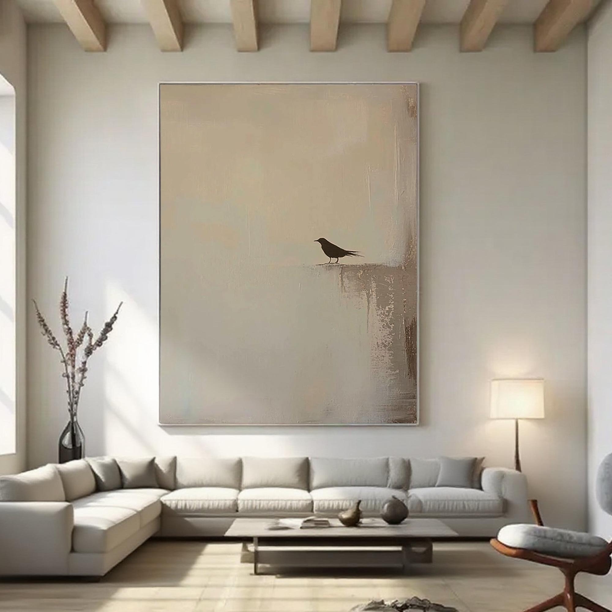 Wabi Sabi Bird Zen Decor
