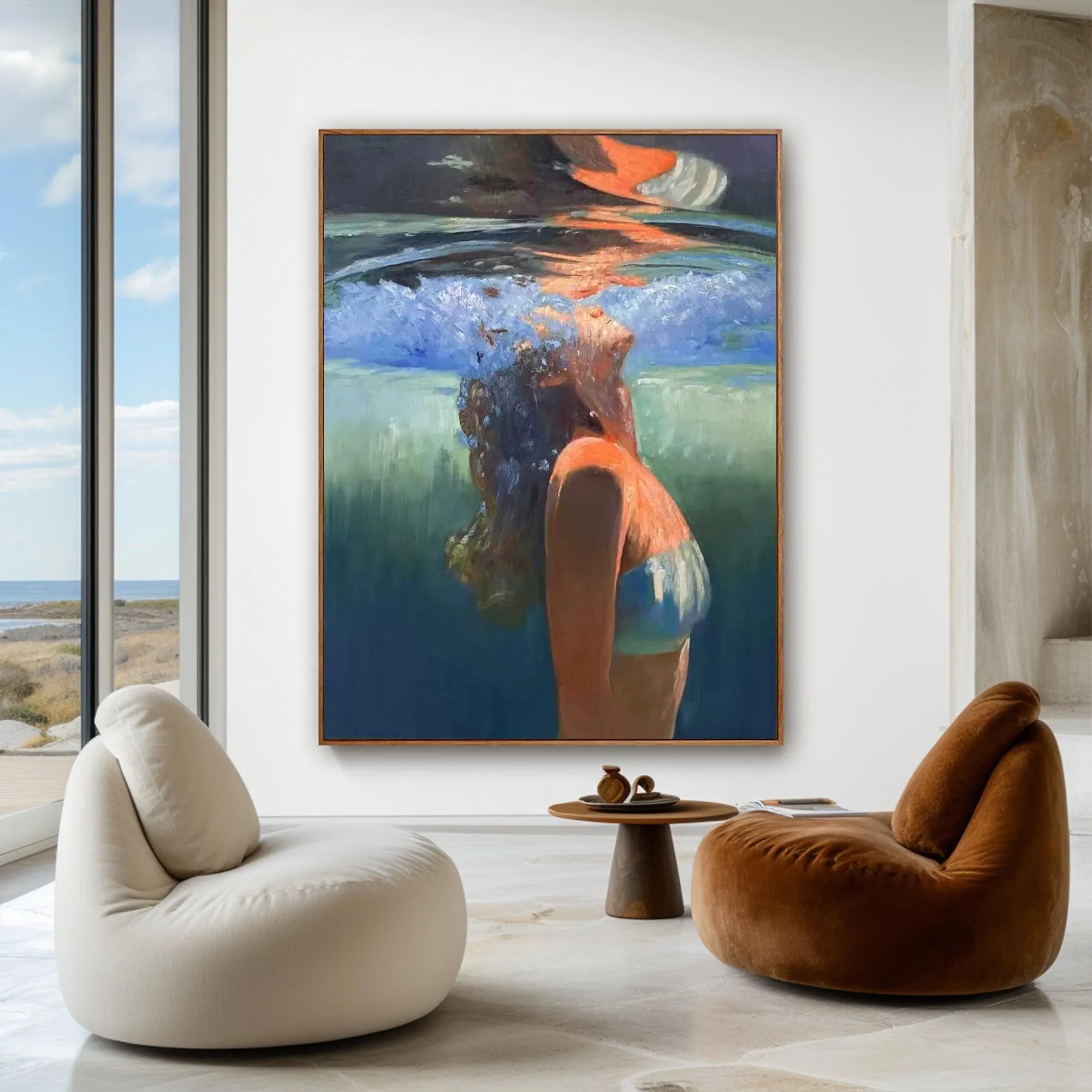 Emerging from the Blue Depths-Surreal Art