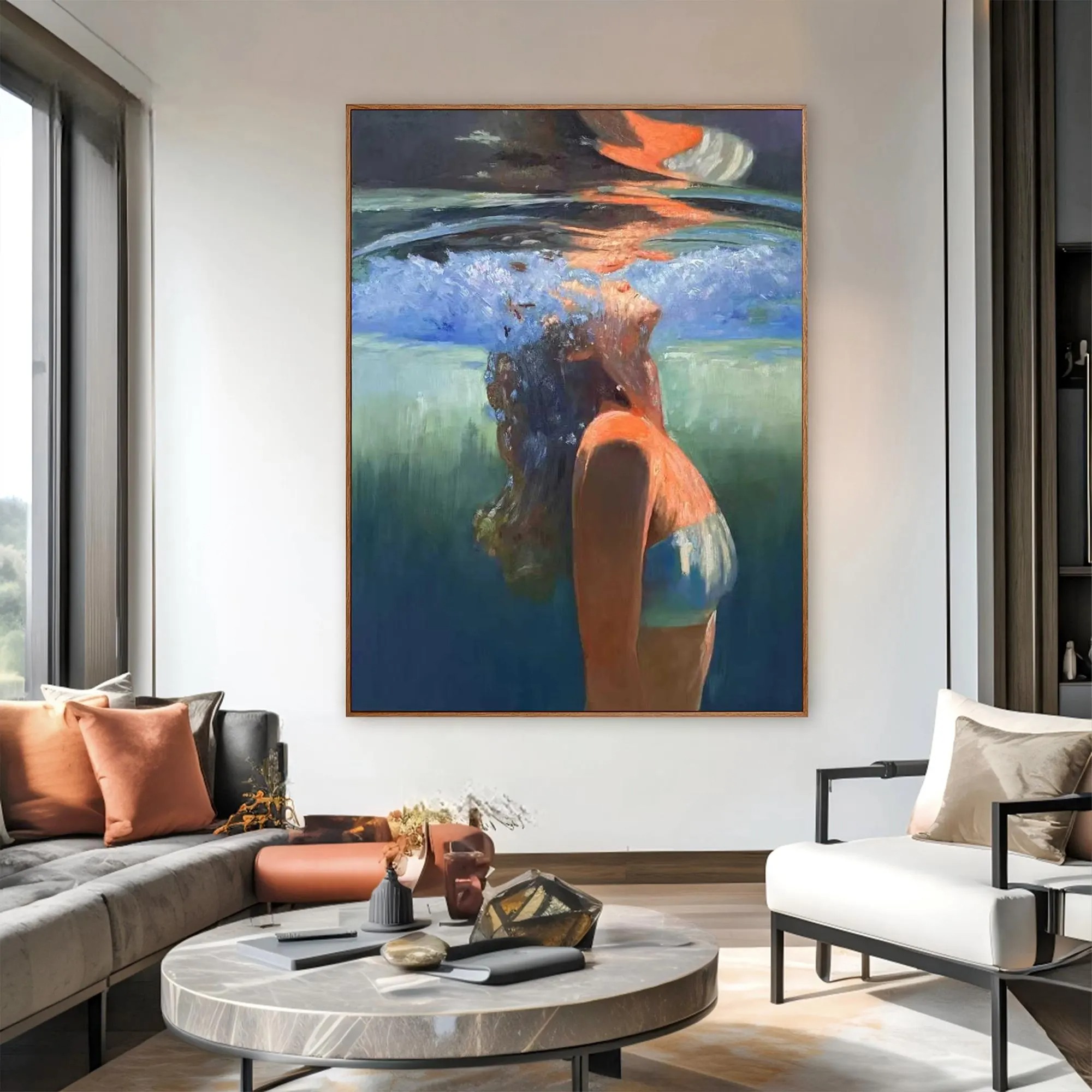 Emerging from the Blue Depths-Surreal Art