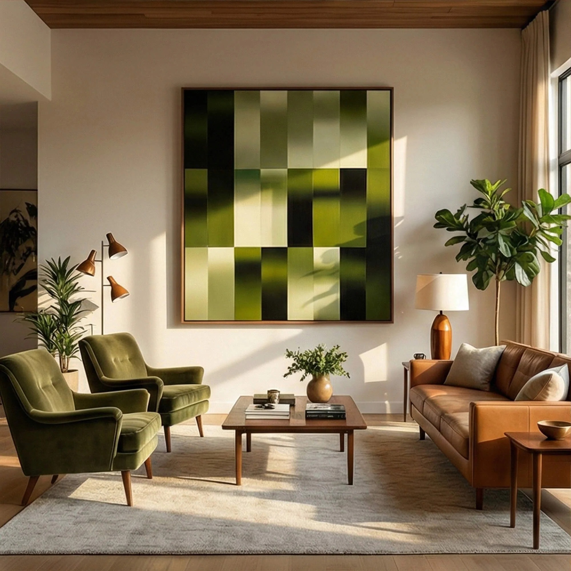 Flowing Green - Texture Wall Art