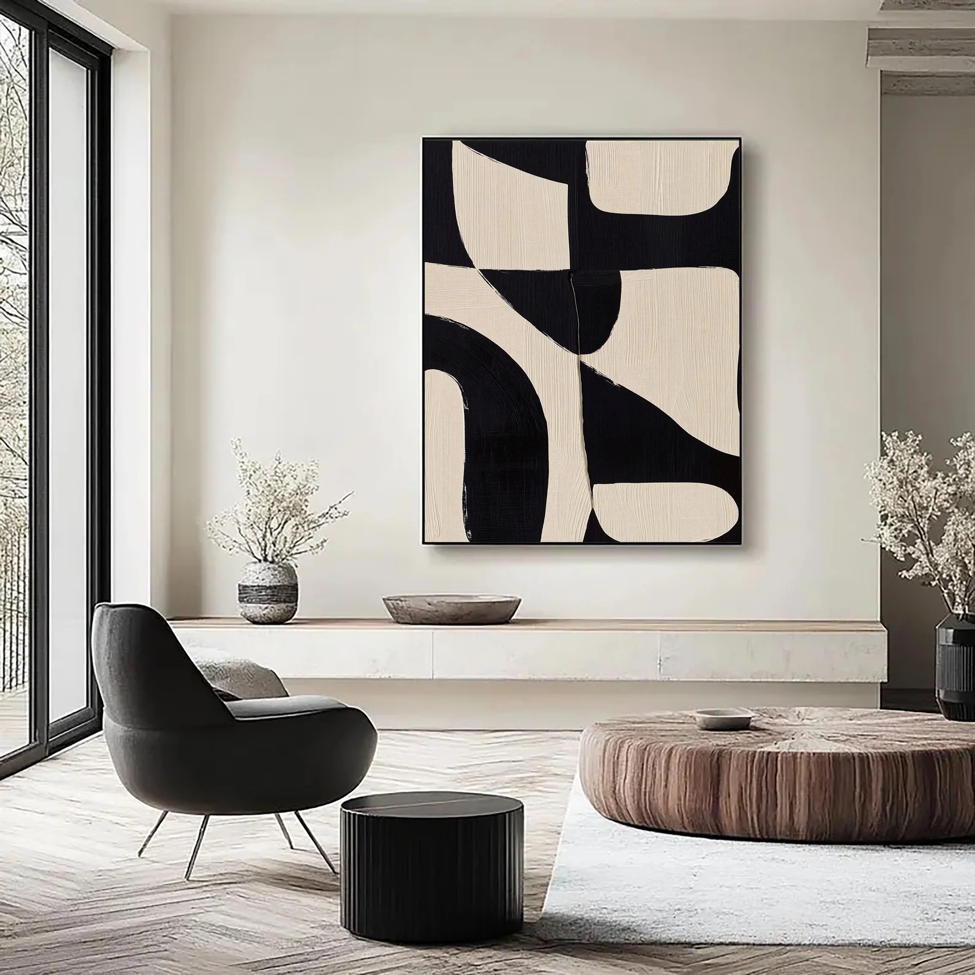 Black Beige - Wall Art