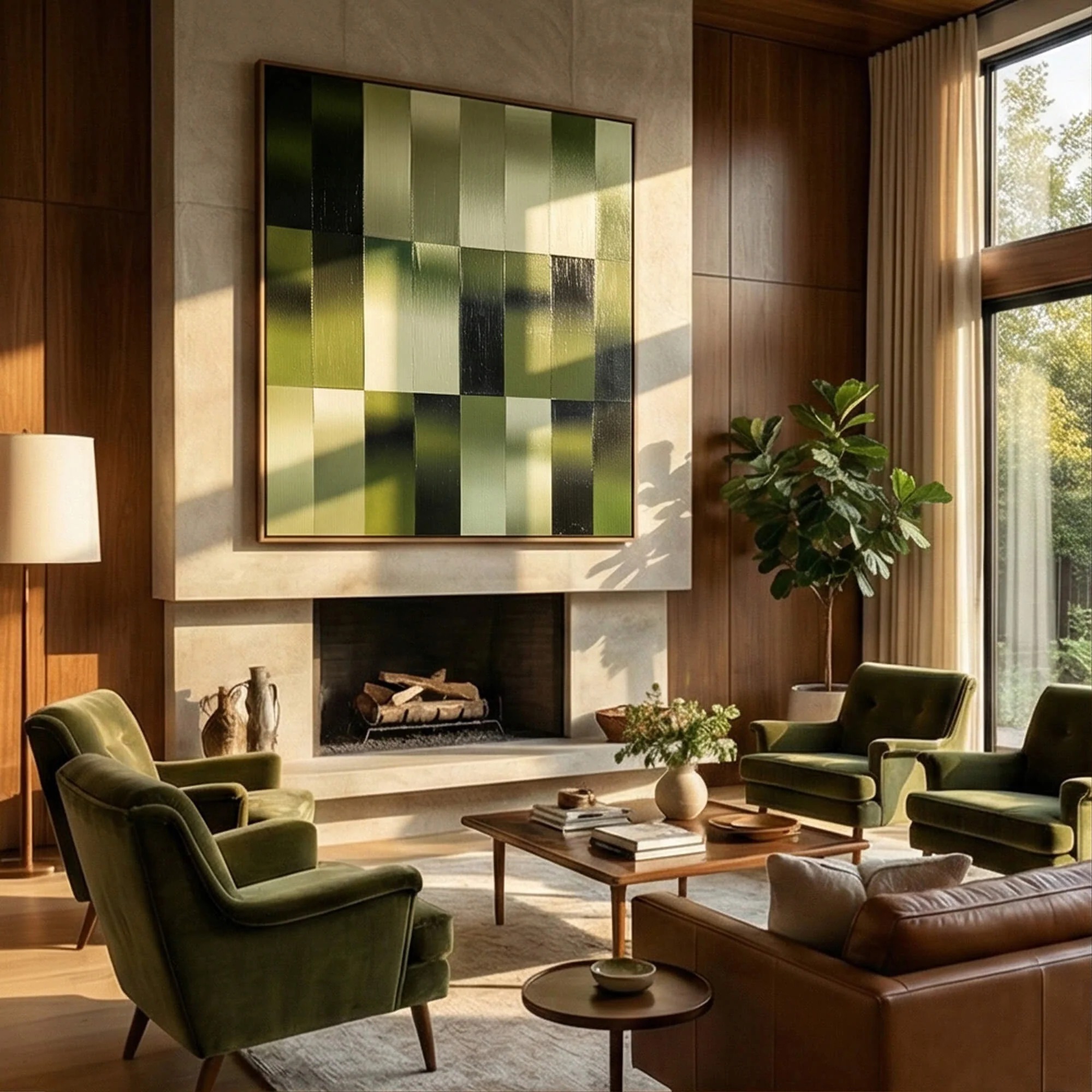 Flowing Green - Texture Wall Art