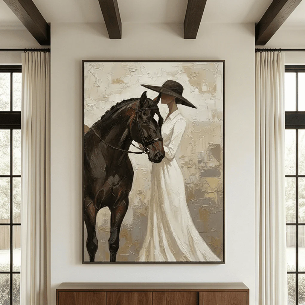 Girl Steed - Vintage Art