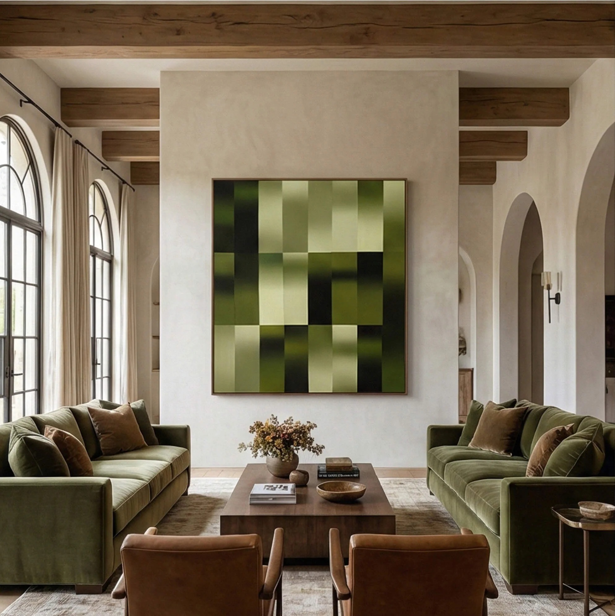 Flowing Green - Texture Wall Art