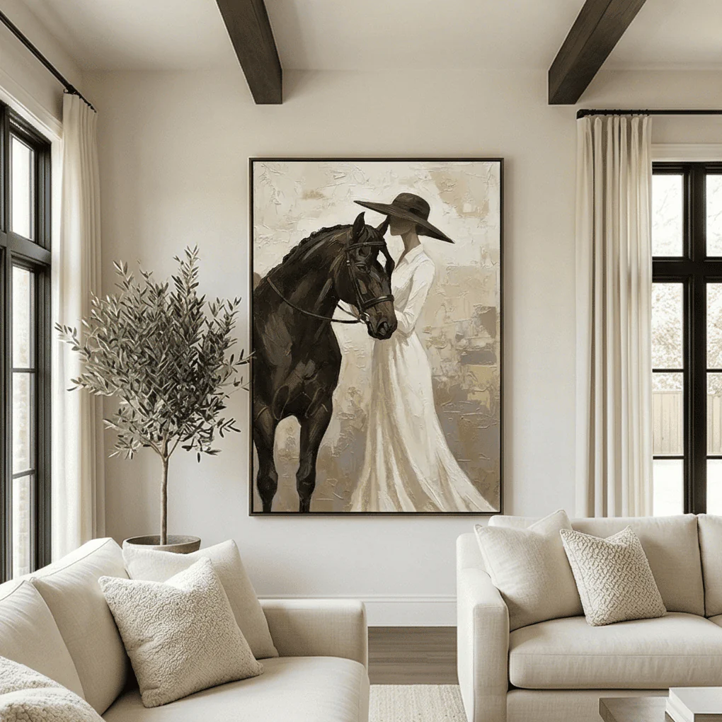 Girl Steed - Vintage Art